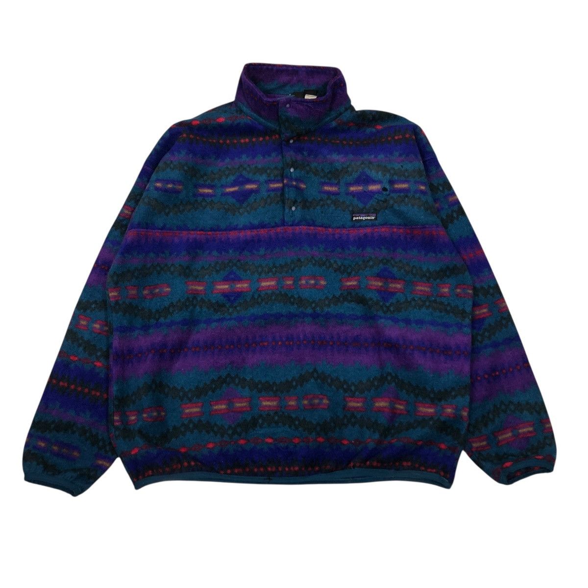 Patagonia 🔥PATAGONIA MADE IN USA FLEECE JACKET HALF SNAP BUTTON NAVAJO Size US XL / EU 56 / 4 - 1 Thumbnail