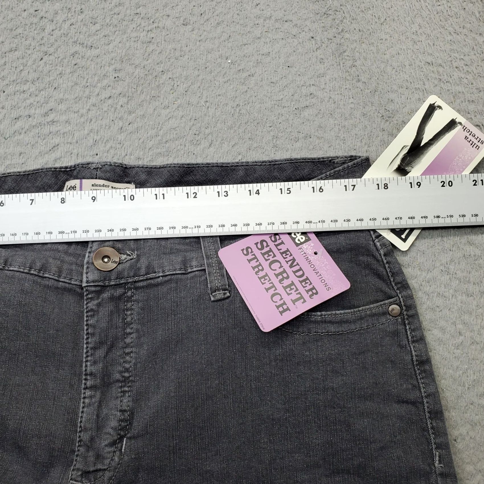 Lee Lee Jeans Womens Size 18 Bootcut Gray Denim Stretch Low Rise Outdoor - 32" Inseam 5-Pocket Modern Regular Fit Size 40" / US 18 - 6 Thumbnail