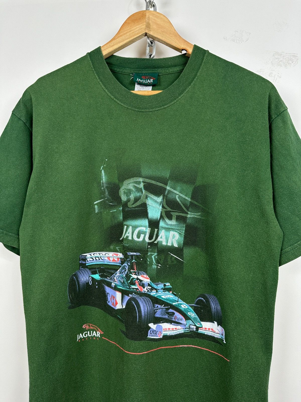 Formula 1 Vintage Jaguar Racing Formula 1 Faded Green T-Shirt Size US M / EU 48-50 / 2 - 2 Thumbnail