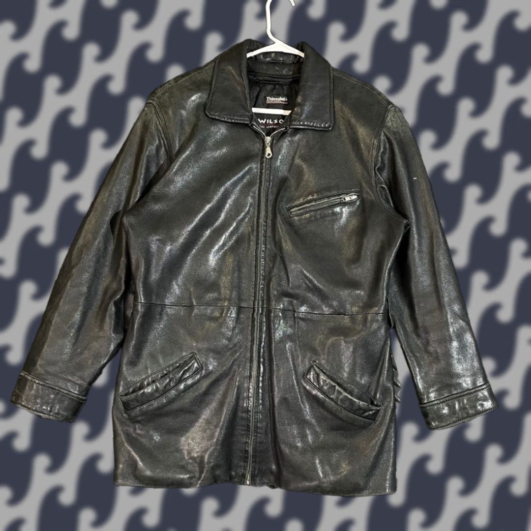 Vintage Wilsons Leather Black Full Zip Leather Thinsulate Jacket Women L Size Large Size L / US 10 / IT 46 - 1 Thumbnail