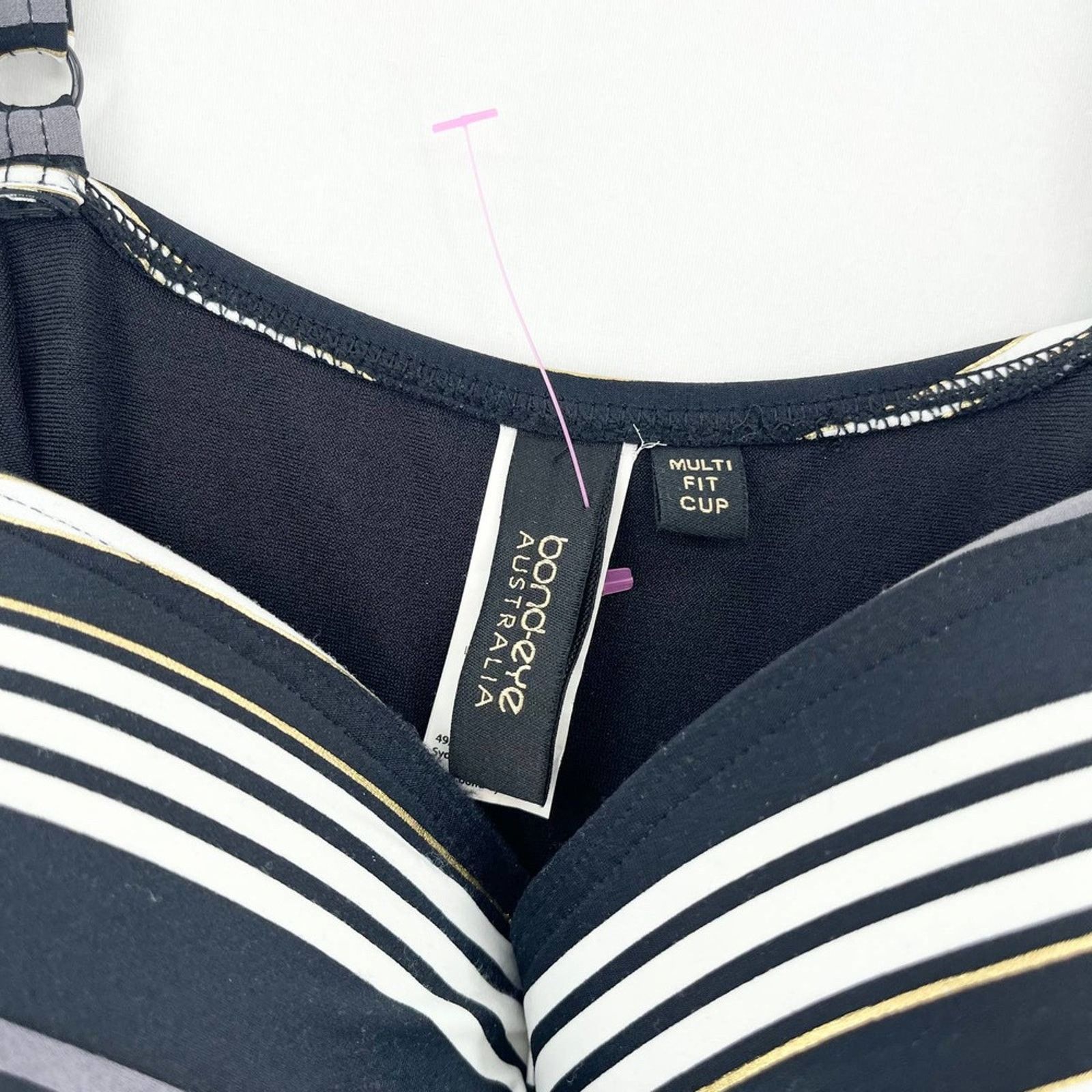 Other Bond-Eye One Piece Ruched Swimsuit Stripe Pattern Size 10 Size ONE SIZE - 2 Thumbnail