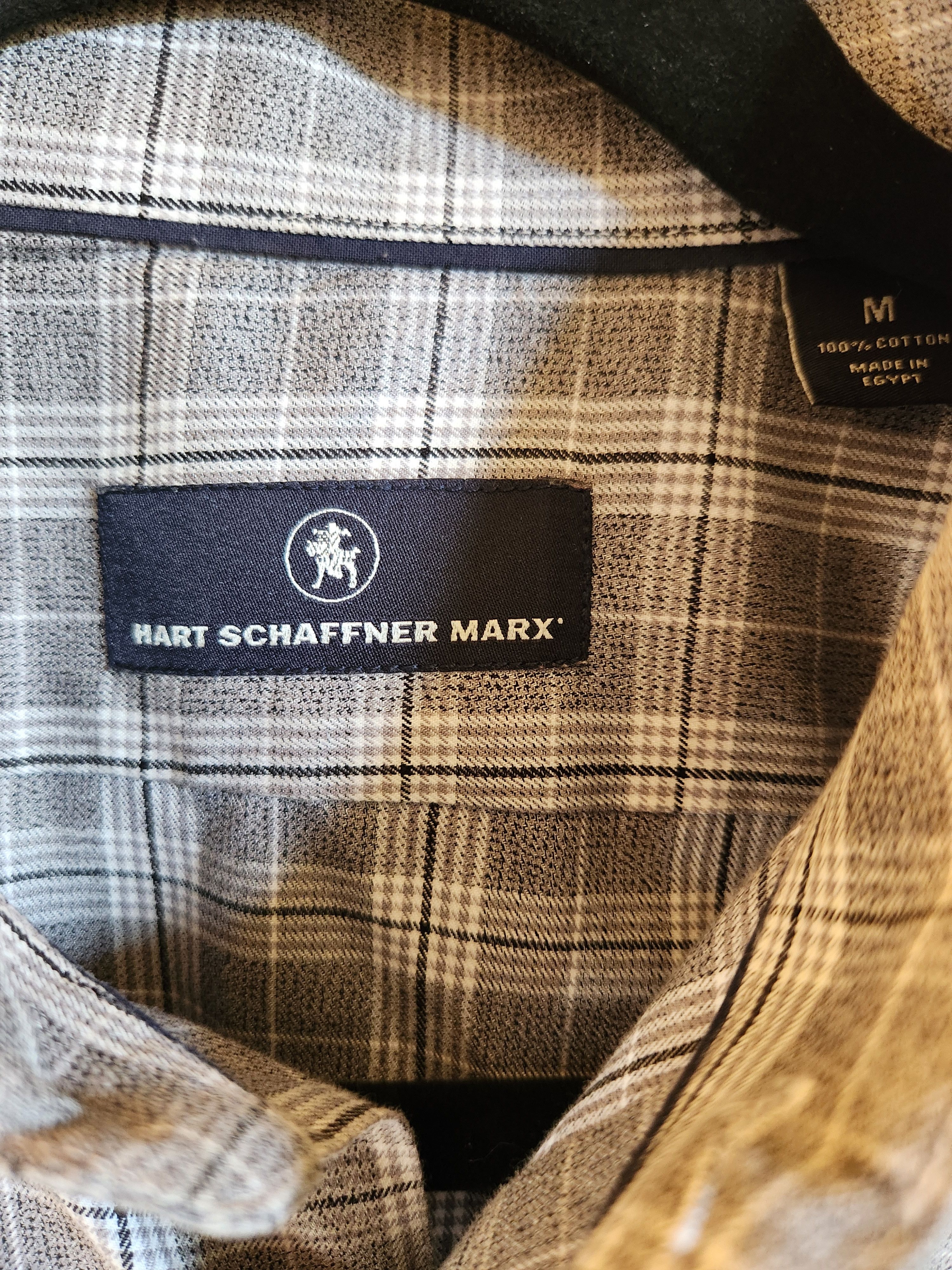Hart Schaffner Marx Vintage 90's Gray Plaid Button Front Shirt Size US M / EU 48-50 / 2 - 3 Thumbnail