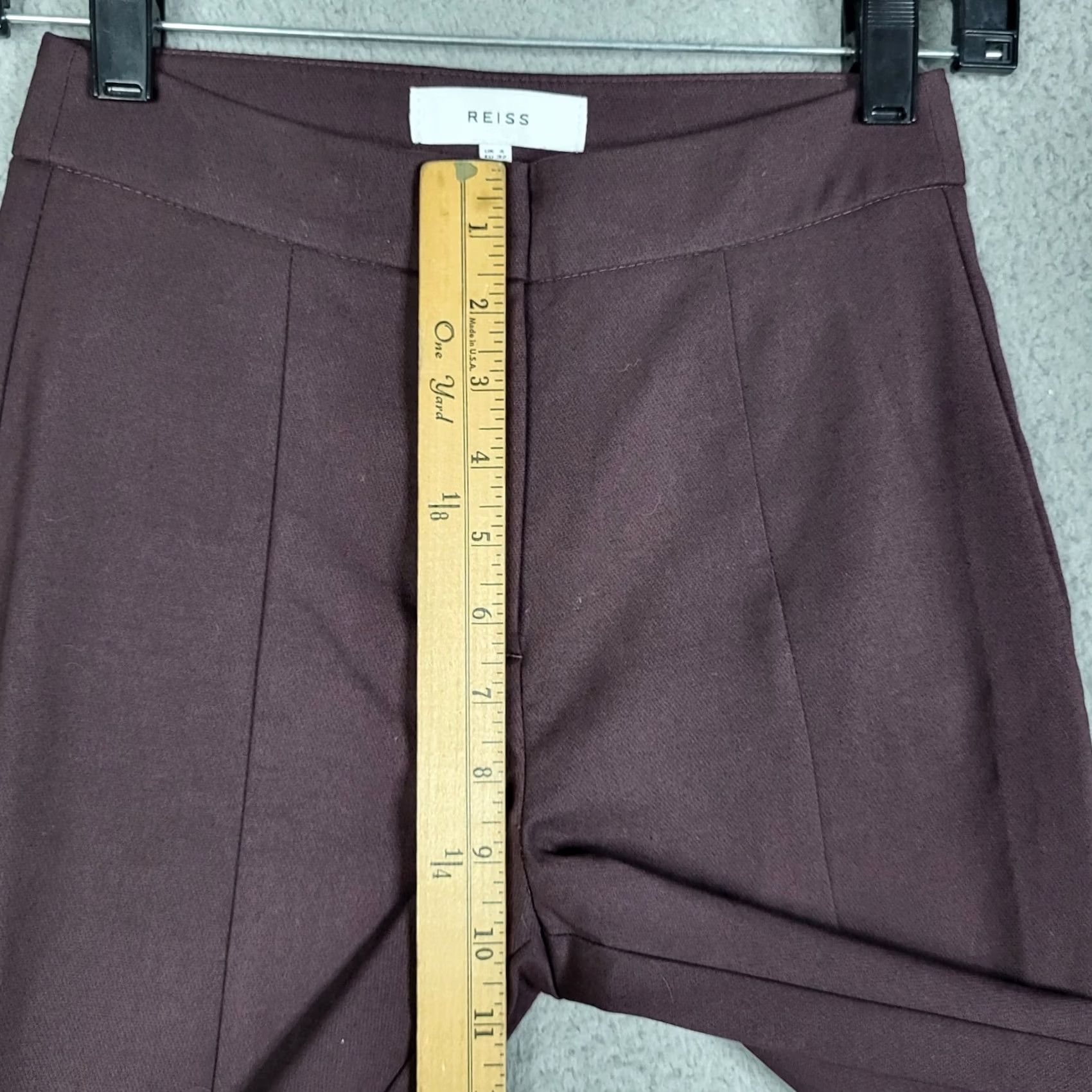 Reiss Reiss Women's Skinny Pants Zipper Button Purple 0 Regular Inseam 28 Chino Leather? No. Size 25" / US 0 / IT 36 - 3 Thumbnail