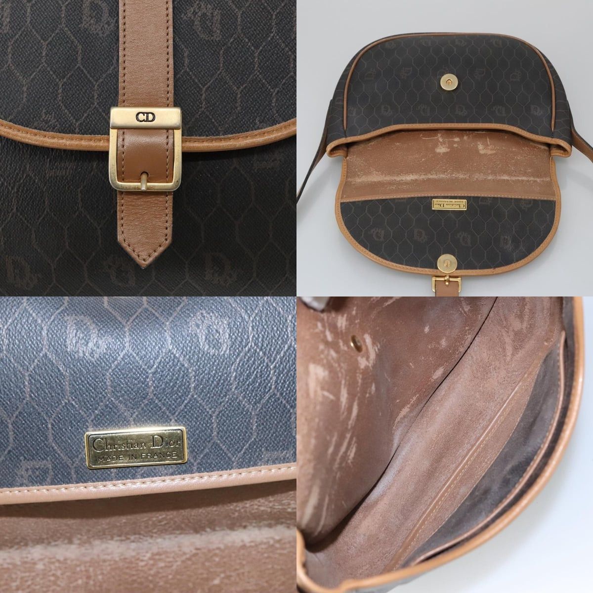 Dior DIOR Honeycomb Canvas Shoulder Bag Pvc Leather Black Size ONE SIZE - 11 Thumbnail