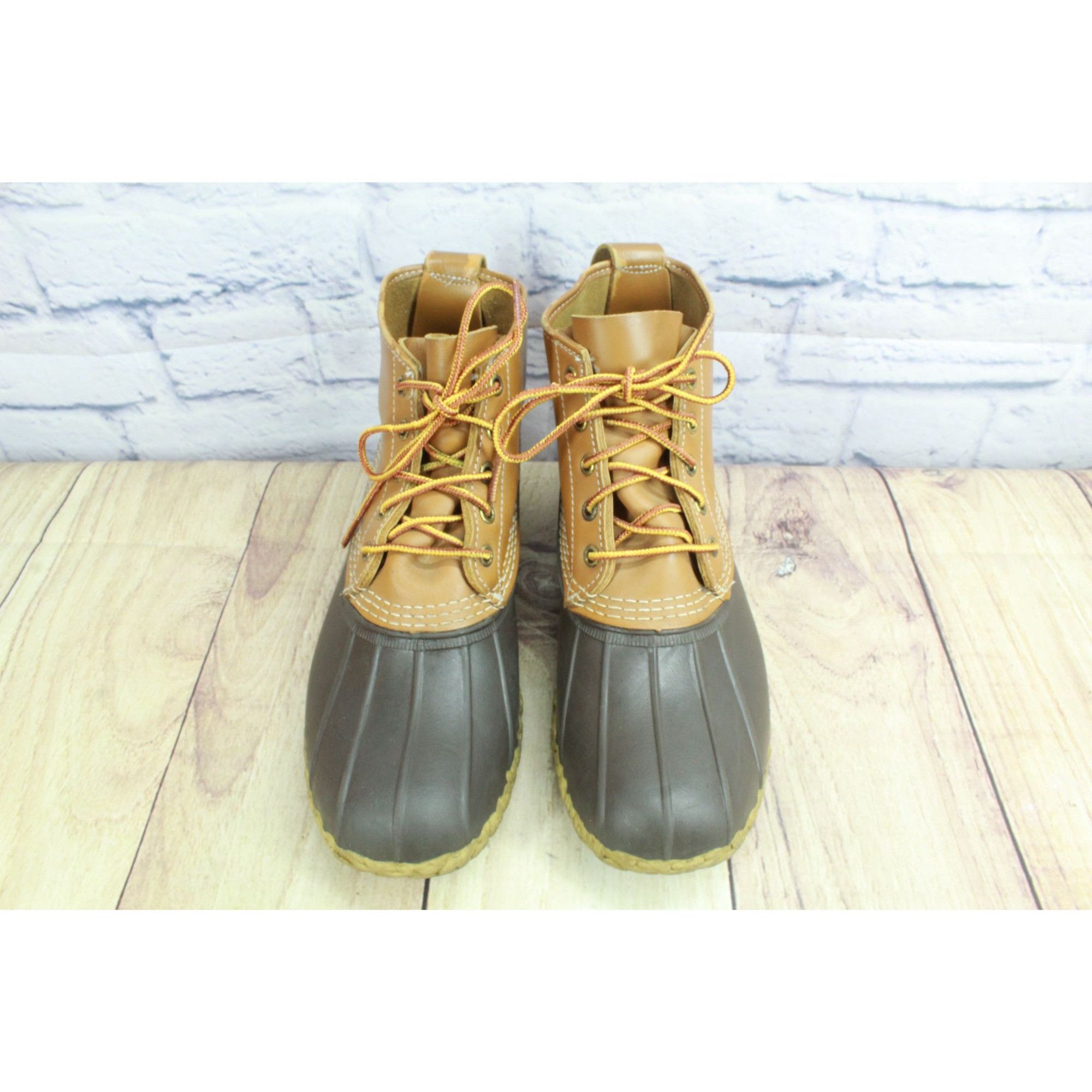 L.L. Bean LL Bean Men’s Brown Leather Lace-Up Unlined Ankle Duck Boots Size US 8 / EU 41 - 5 Thumbnail