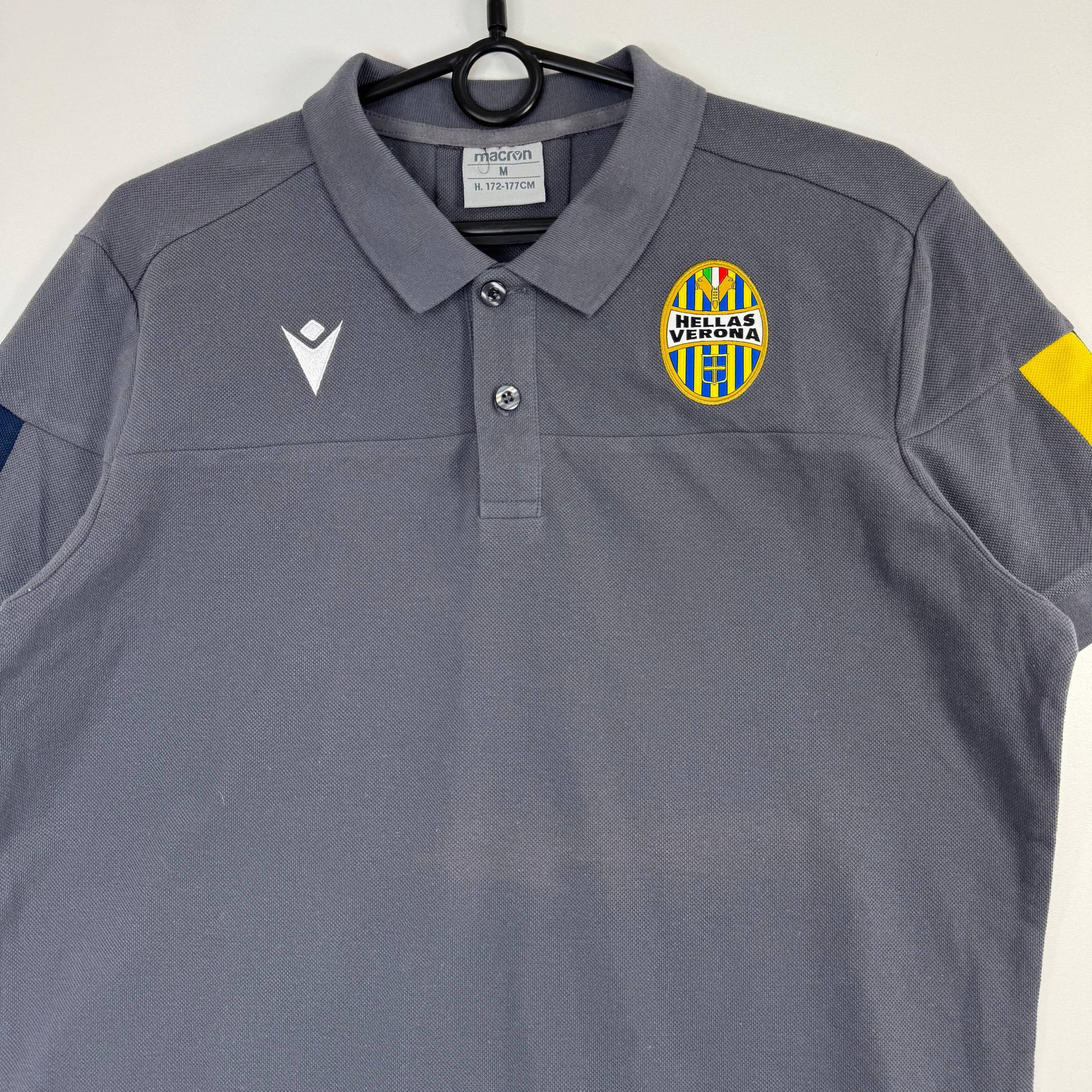 Macron Macron Hellas Verona FC Polo Shirt Grey Football Mens Size M Size US M / EU 48-50 / 2 - 2 Thumbnail