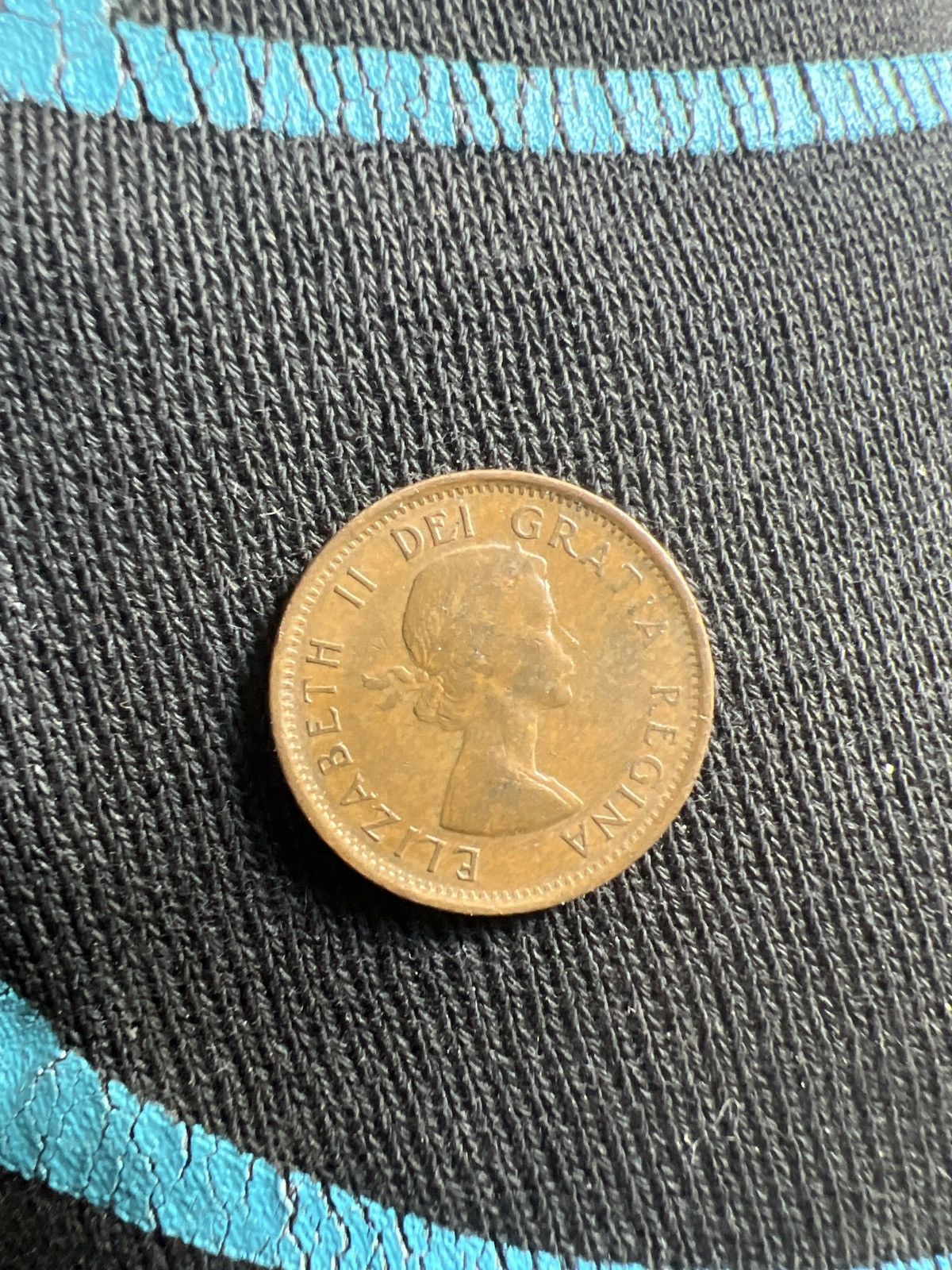 Vintage 1955 Canadian 1 Cent Coin Size ONE SIZE - 1 Thumbnail