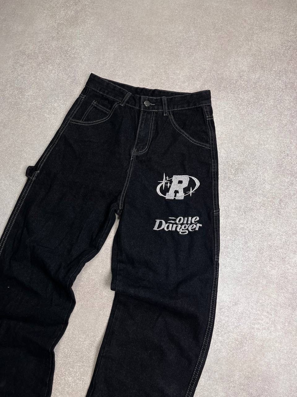 Japanese Brand × Vintage Vintage Embroidery Baggy Y2K Denim Pants L Size US 34 / EU 50 - 5 Thumbnail