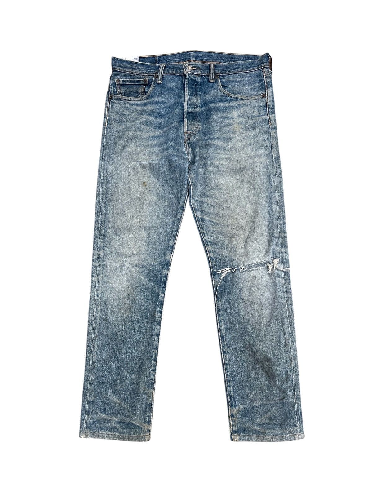 Levi's × Levi's Vintage Clothing Levi’s 501 CT W33 L32 Distressed Vintage Wash Selvedge Denim Size US 33 - 1 Thumbnail