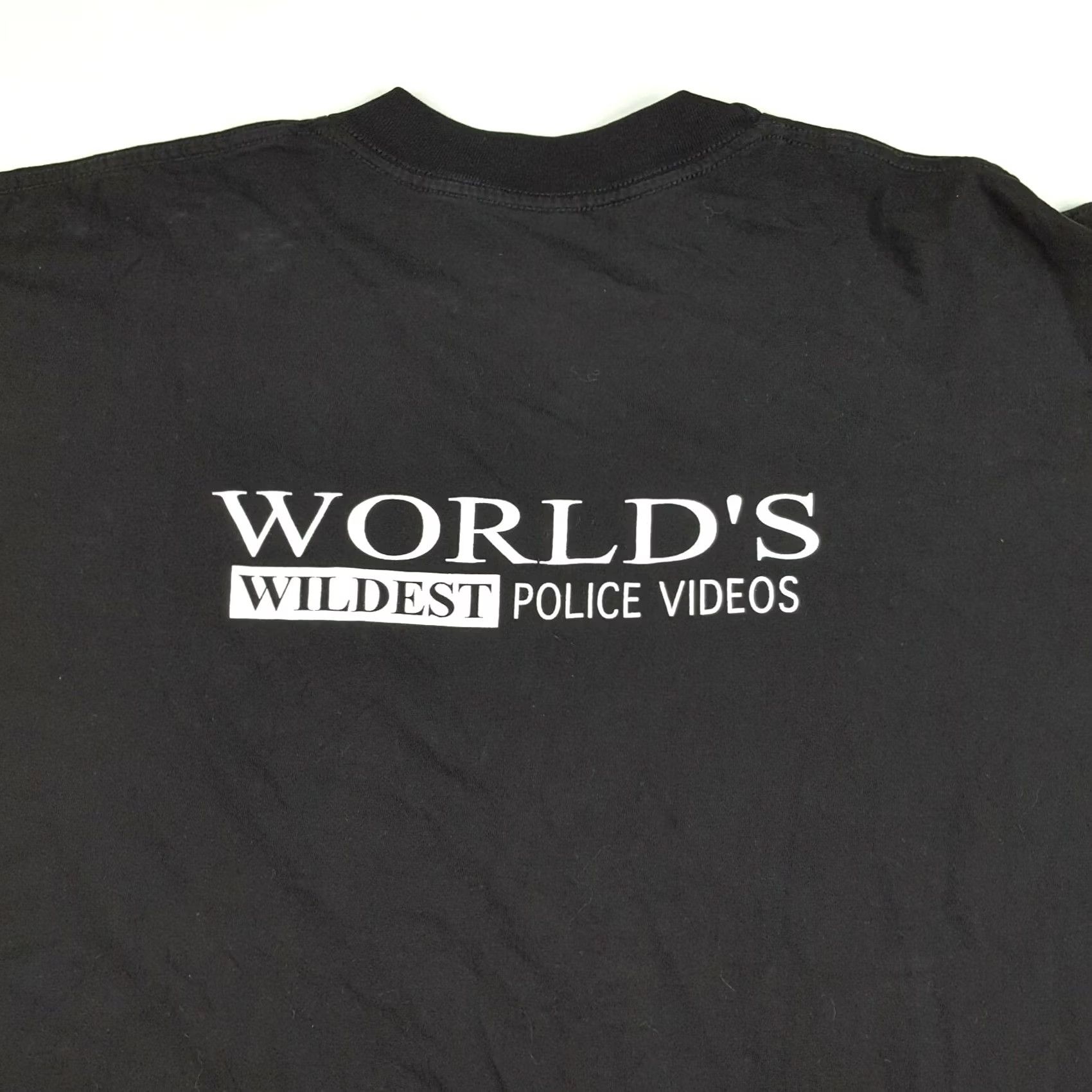 Vintage VINTAGE World's Wildest Police Videos Men's XL Shirt Cops TV T Shirt 90s Spike Promo Black Graphic Print Mens Size US XL / EU 56 / 4 - 2 Thumbnail