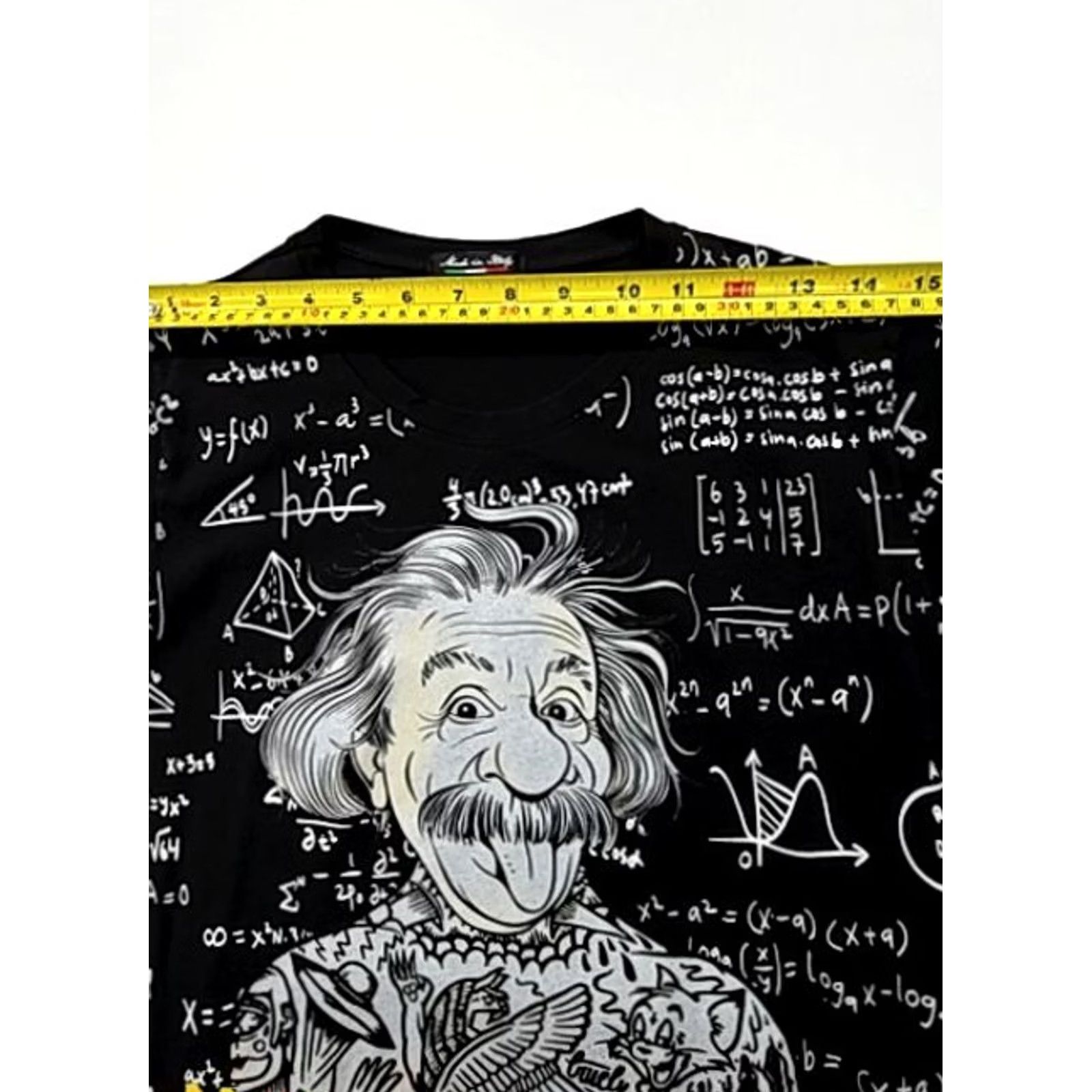 Vintage Einstein Men Black Graphic T-Shirt Size Adult Regular Crew Neck Cotton Size US S / EU 44-46 / 1 - 4 Thumbnail