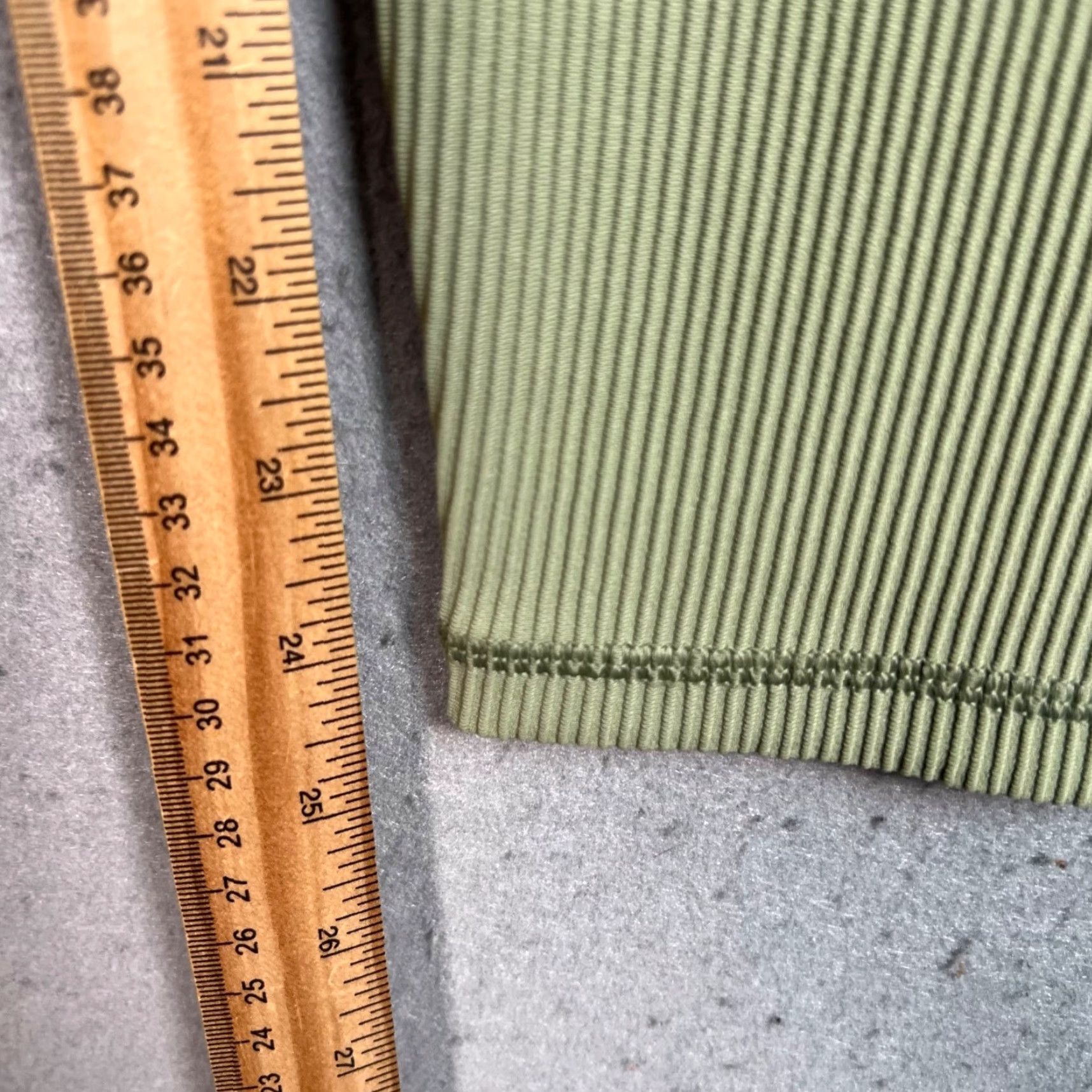 Athleta VINTAGE Athleta Elation Rib Leggings Womens Large Light Green High-Waisted Yoga Size 36" / US 14 / IT 50 - 6 Thumbnail