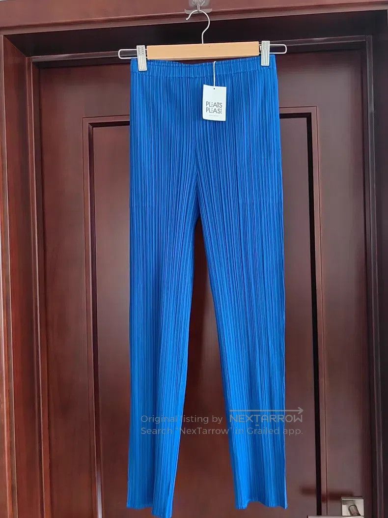 Issey Miyake Issey Miyake size:3 Royal Blue Skinny Pants Size 31" - 1 Thumbnail