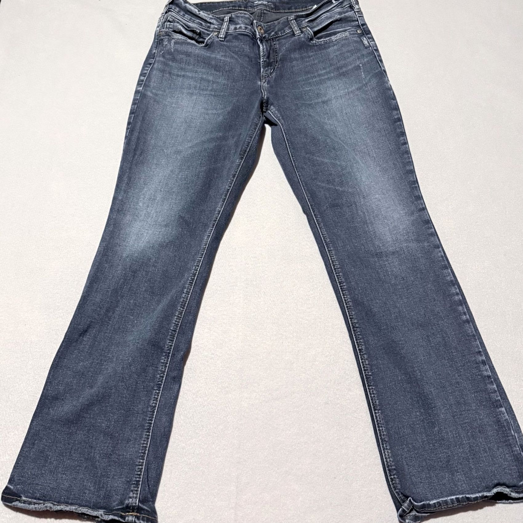 Silver Jeans Co. VINTAGE Silver Jeans Women’s Blue Denim Mid Rise Classic Straight Fit Zip Fly 34x29 Jeans Women Blue 90s Boys Girls Size 24" / US 00 / IT 34 - 2 Thumbnail
