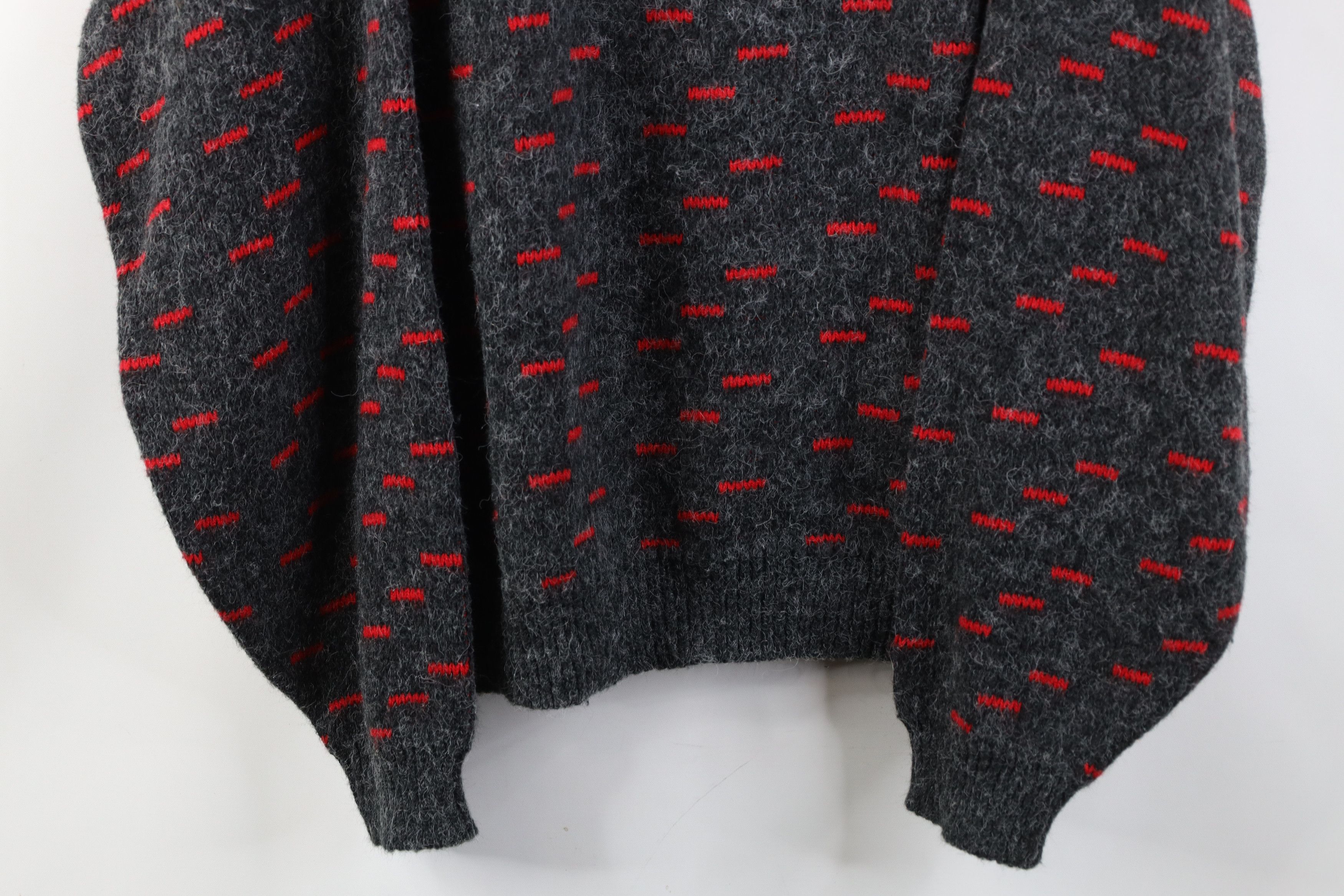 Vintage Vintage 90s Streetwear Geometric Knit Crewneck Sweater Gray Size M / US 6-8 / IT 42-44 - 3 Thumbnail