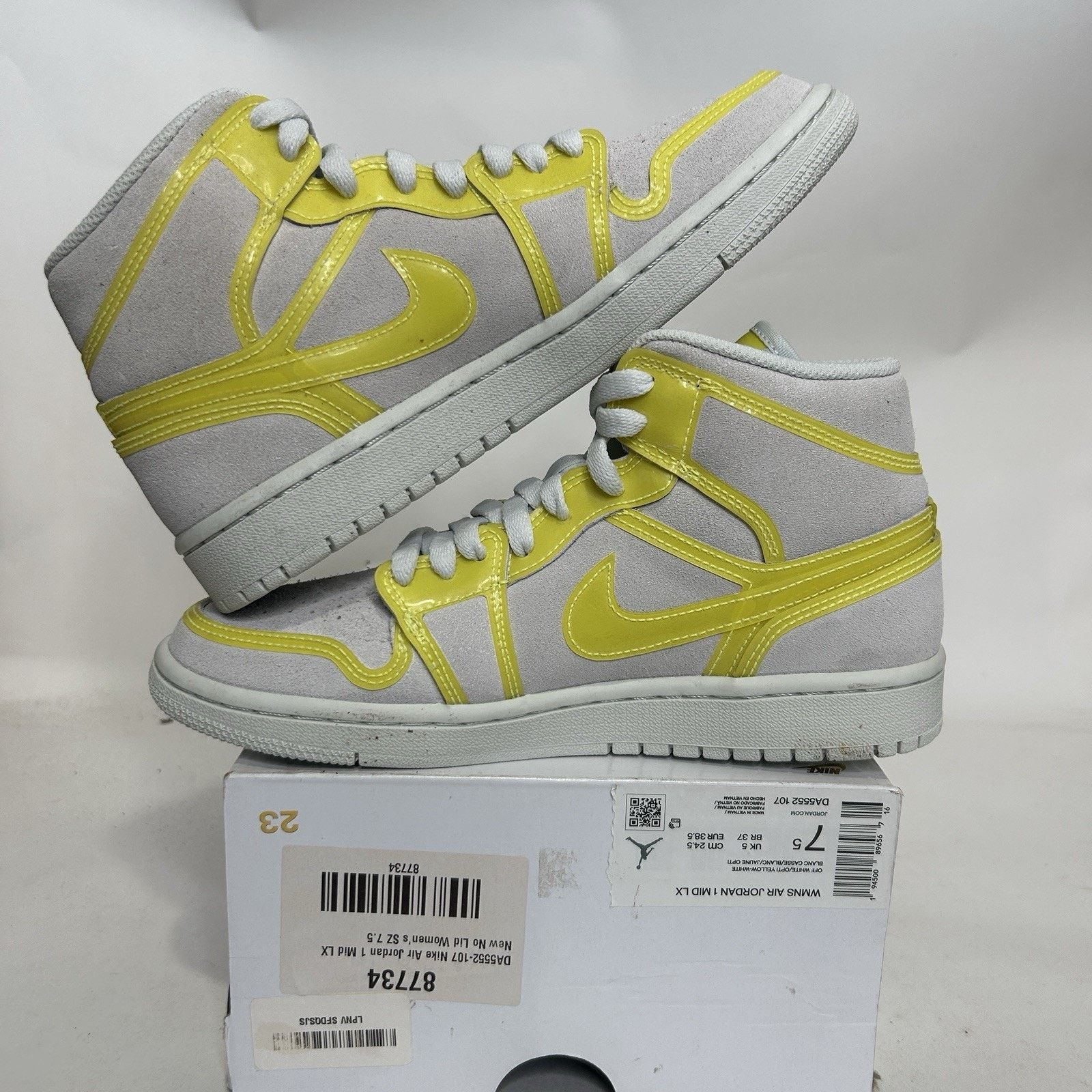 Jordan Brand Nike Air Jordan 1 Mid LX “White Opti Yellow” DA5552-107 Size US 7.5 / IT 37.5 - 3 Thumbnail
