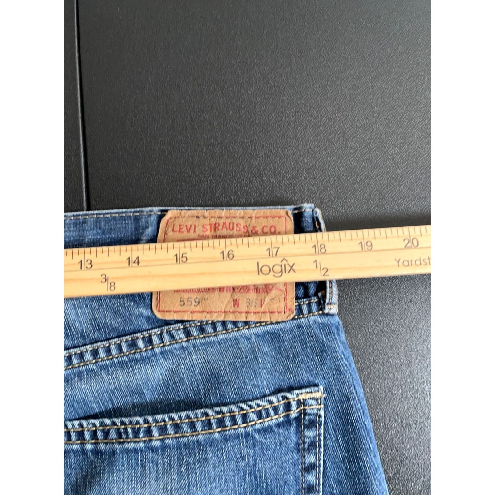Levi's Levi's 559 Relaxed Straight Jeans Men 36 x 31 Blue Distressed Denim Size US 36 / EU 52 - 5 Thumbnail