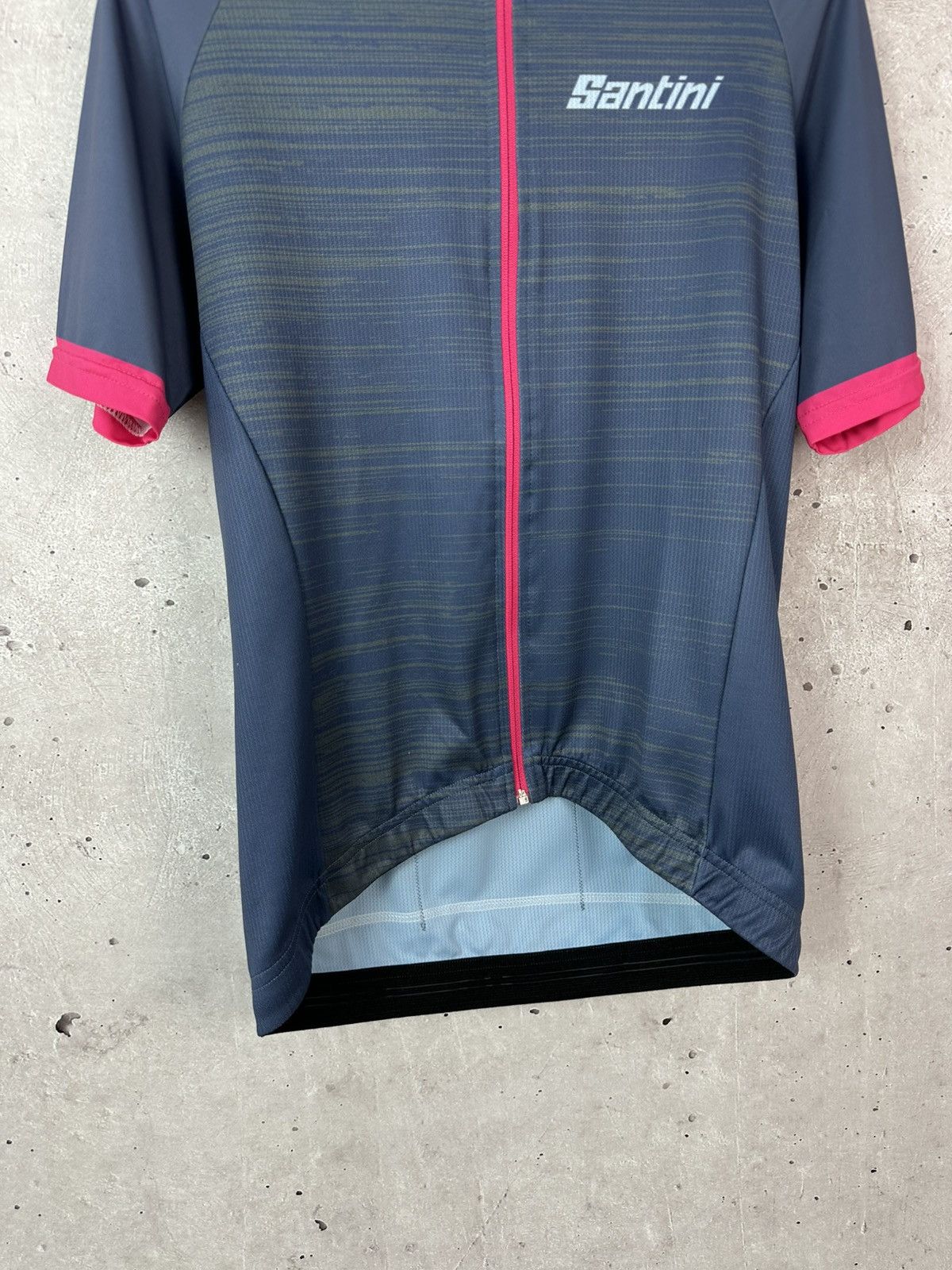 Other Santini Stripped Blue Full Zip Short Sleeve Cycle Jersey Size US L / EU 52-54 / 3 - 2 Thumbnail