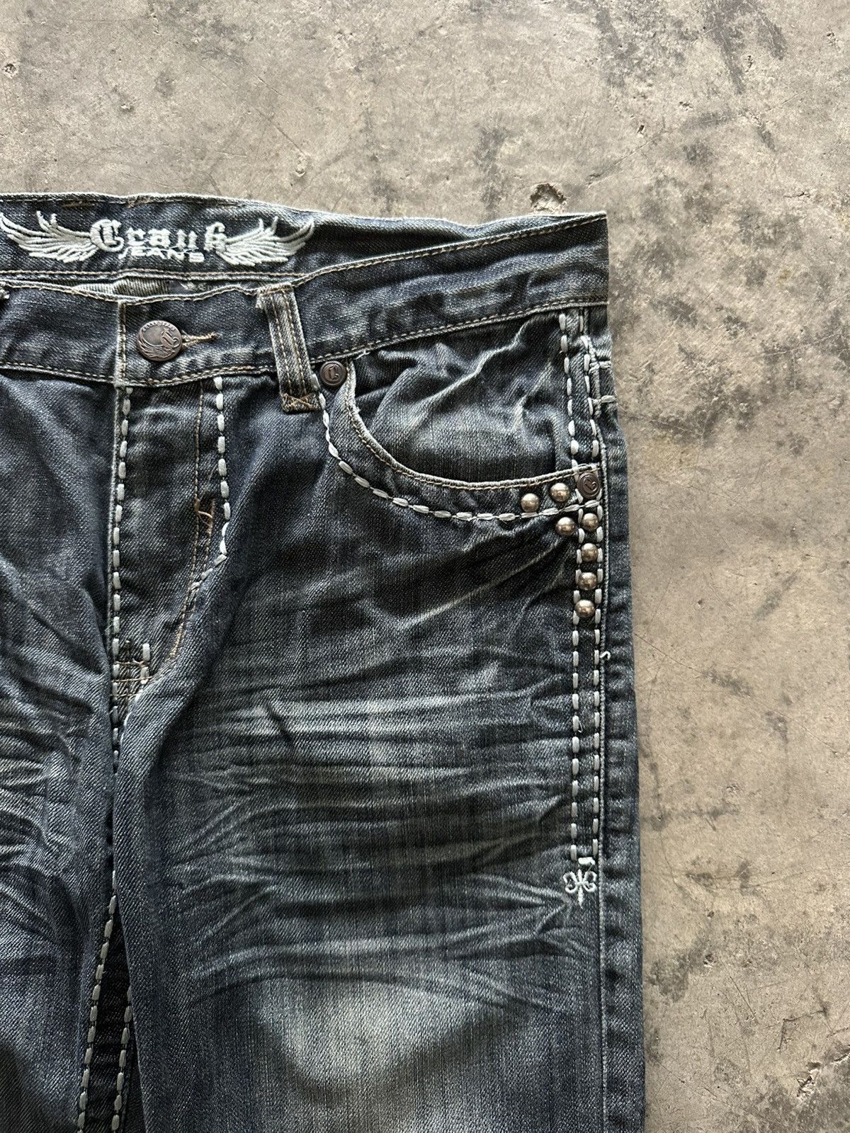 If Six Was Nine × Japanese Brand × Le Grande Bleu (L.G.B.) Japanese Y2K Whisker Wash Flared Jeans Size 34" / US 12 / IT 48 - 4 Thumbnail