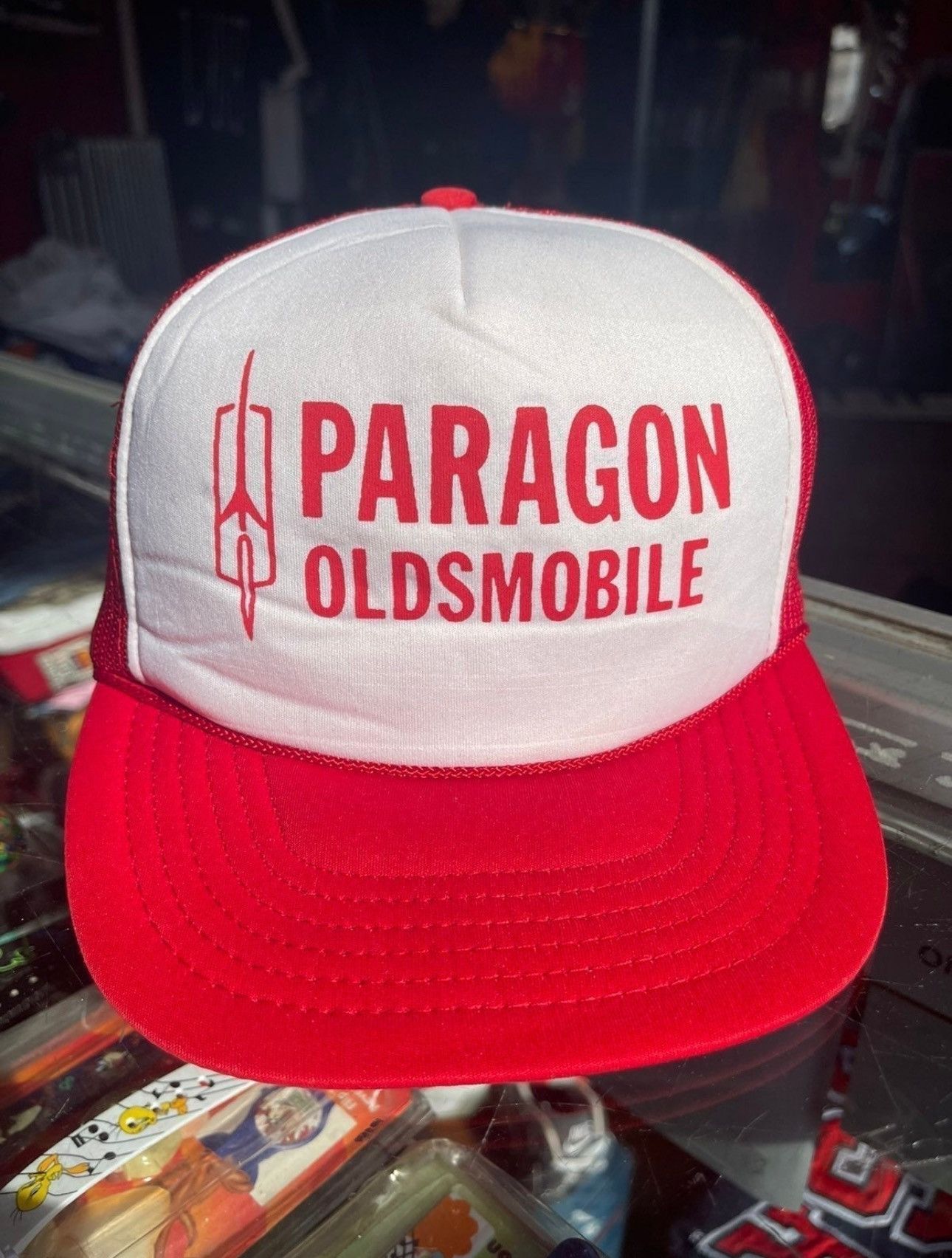 Vintage Paragon Oldsmobile Trucker Hat - 80's Vintage Car Logo Size ONE SIZE - 1 Thumbnail