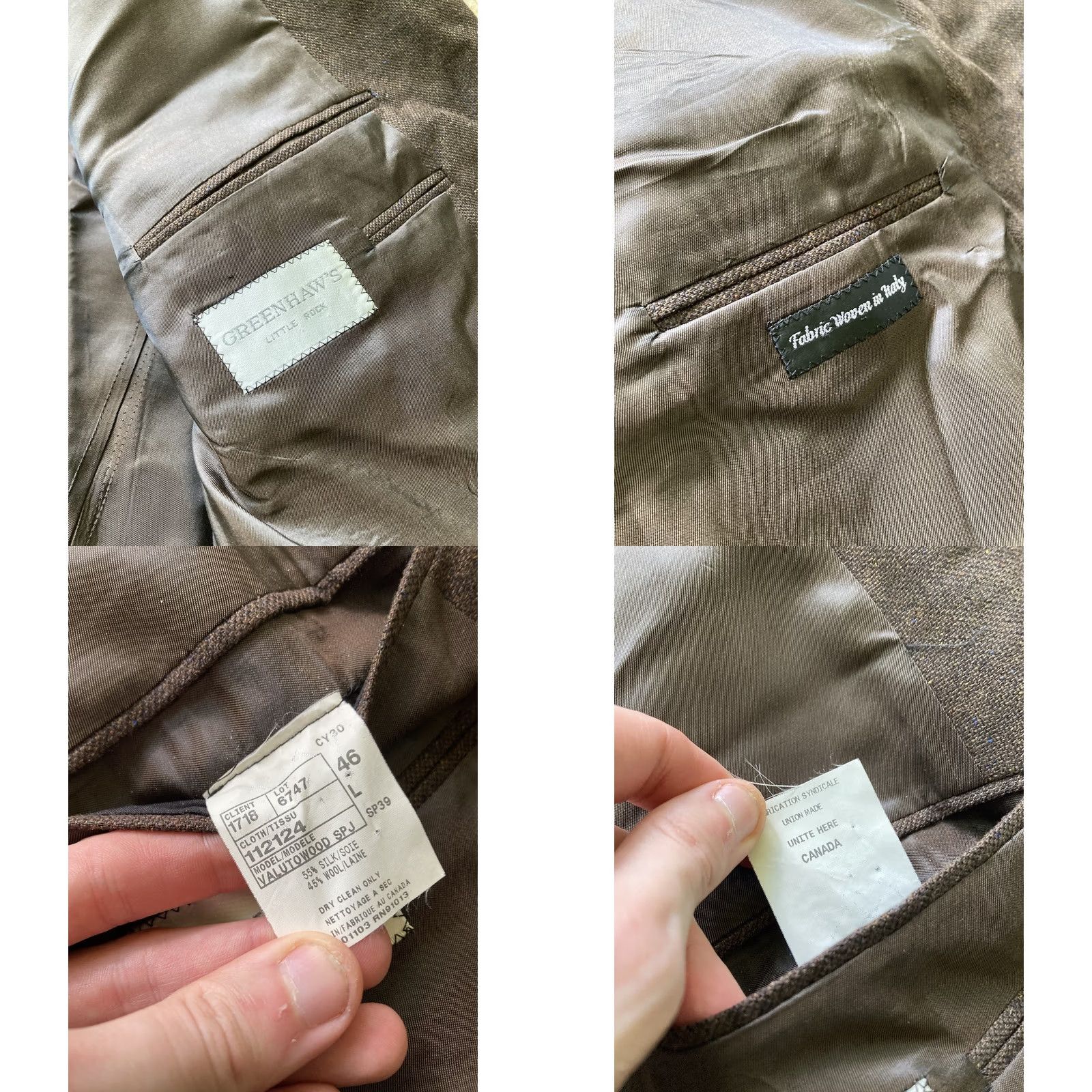 Jack Victor Jack Victor Jacket Mens 46 Brown Blazer Size 46L Long Wool Silk Button Sport Coat Size 46R - 9 Thumbnail
