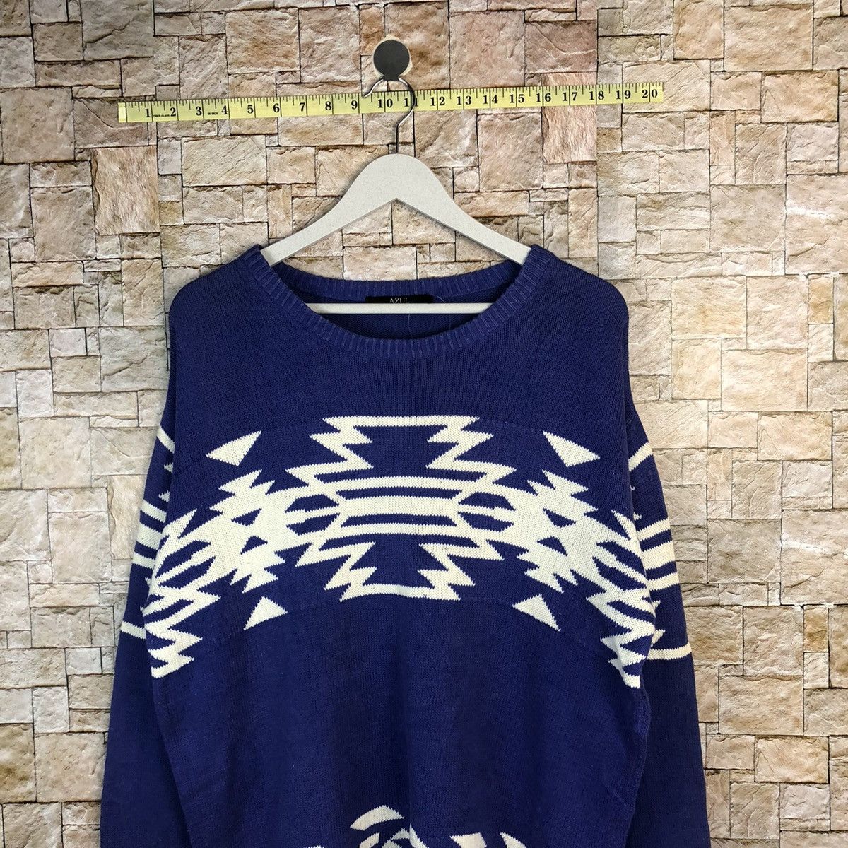 Japanese Brand Azul Purple navajo Knitwear sweatshirt #A1062 Size US L / EU 52-54 / 3 - 2 Thumbnail