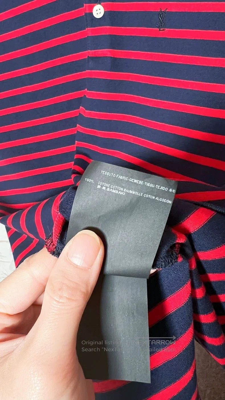 Saint Laurent Paris Saint Laurent Paris Men's Striped Polo Shirt Short Sleeve Size US XL / EU 56 / 4 - 7 Thumbnail