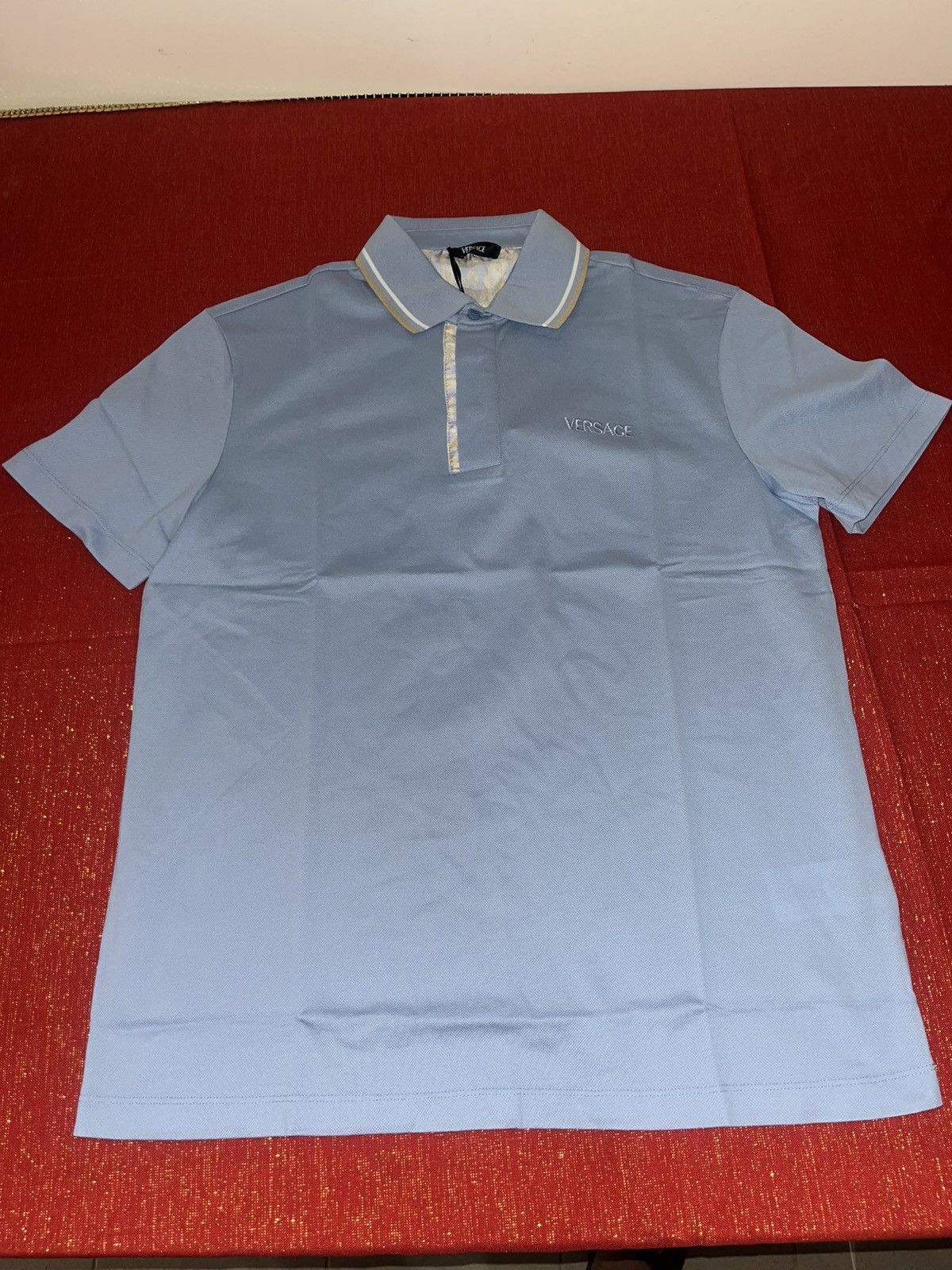 Versace Versace Blue Polo Shirt Sz XL Size US XL / EU 56 / 4 - 1 Thumbnail