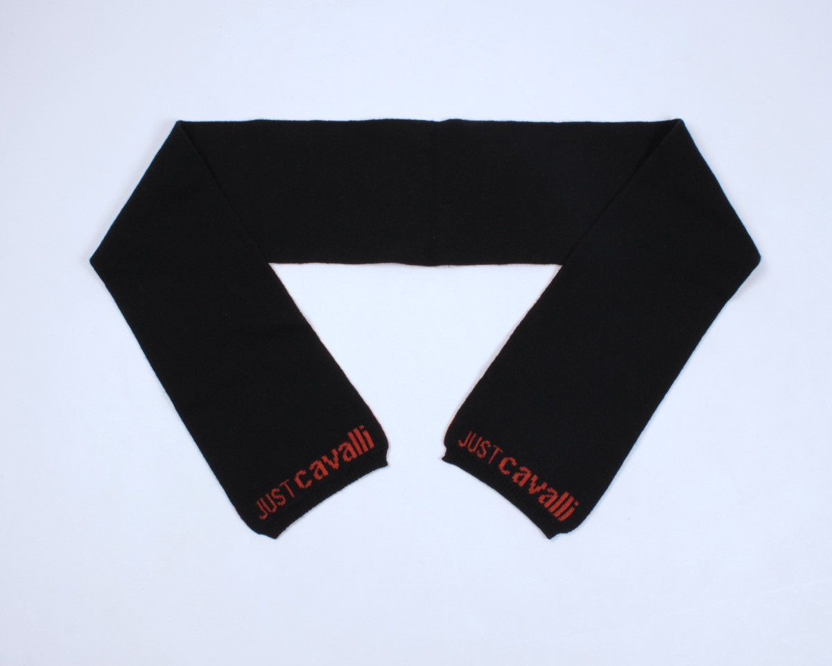 Designer × Just Cavalli JUST CAVALLI Wool Black Scarf Size ONE SIZE - 3 Thumbnail
