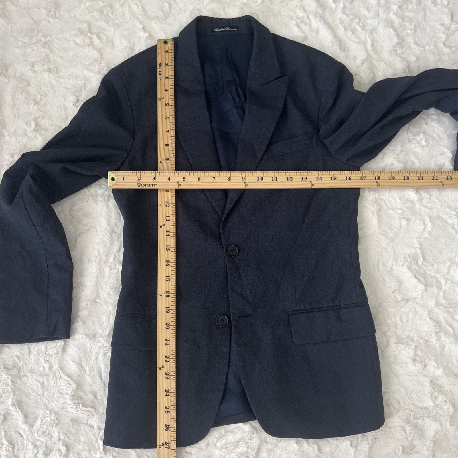 Louis Vuitton LOUIS VUITTON Uniform Men Suit Jacket 100% Wool Blue 44 READ Size 44S - 5 Thumbnail
