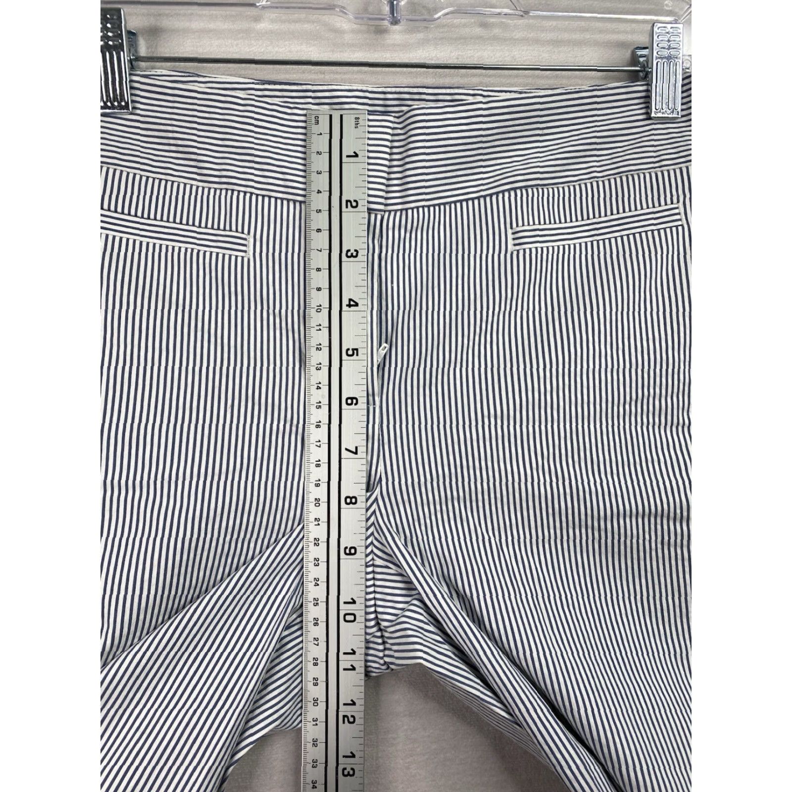 Ann Taylor Ann Taylor Womens Pants Cropped Wide-Leg Blue White Stripe Preppy Stretch 2 Size 26" / US 2 / IT 38 - 6 Thumbnail