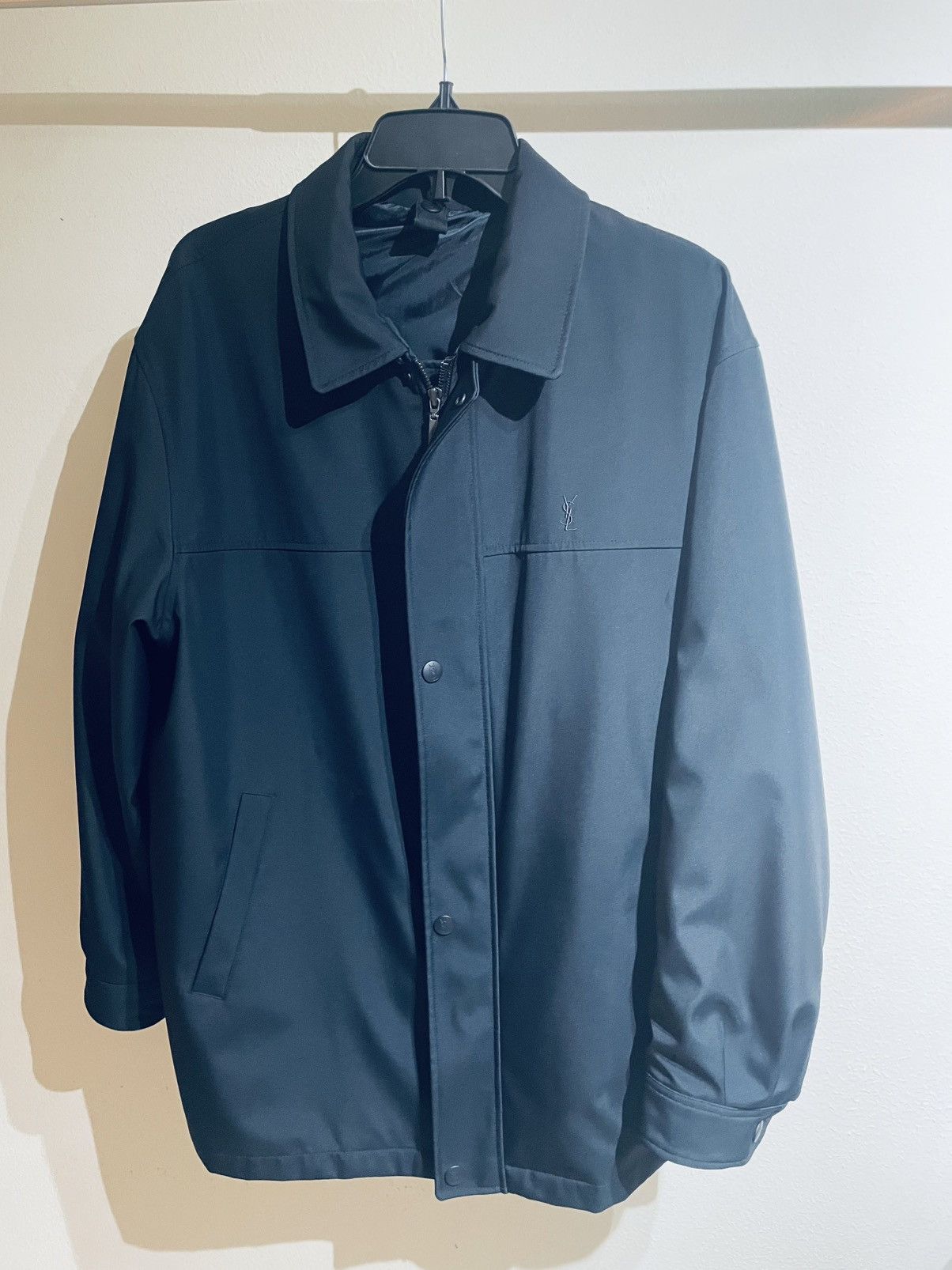 Yves Saint Laurent Men’s Noir Polyester Double Zip/Button Up Jacket Size US L / EU 52-54 / 3 - 6 Thumbnail