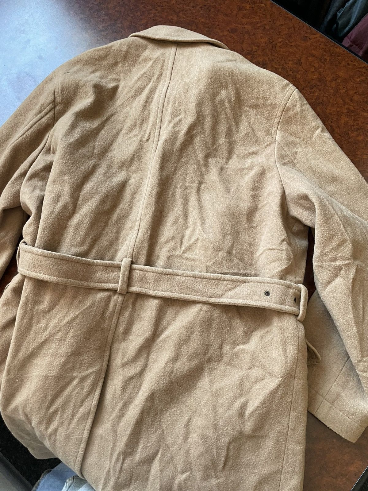 Vintage Double Breasted beige wool coat jacket trench desert old lux Size US M / EU 48-50 / 2 - 2 Thumbnail
