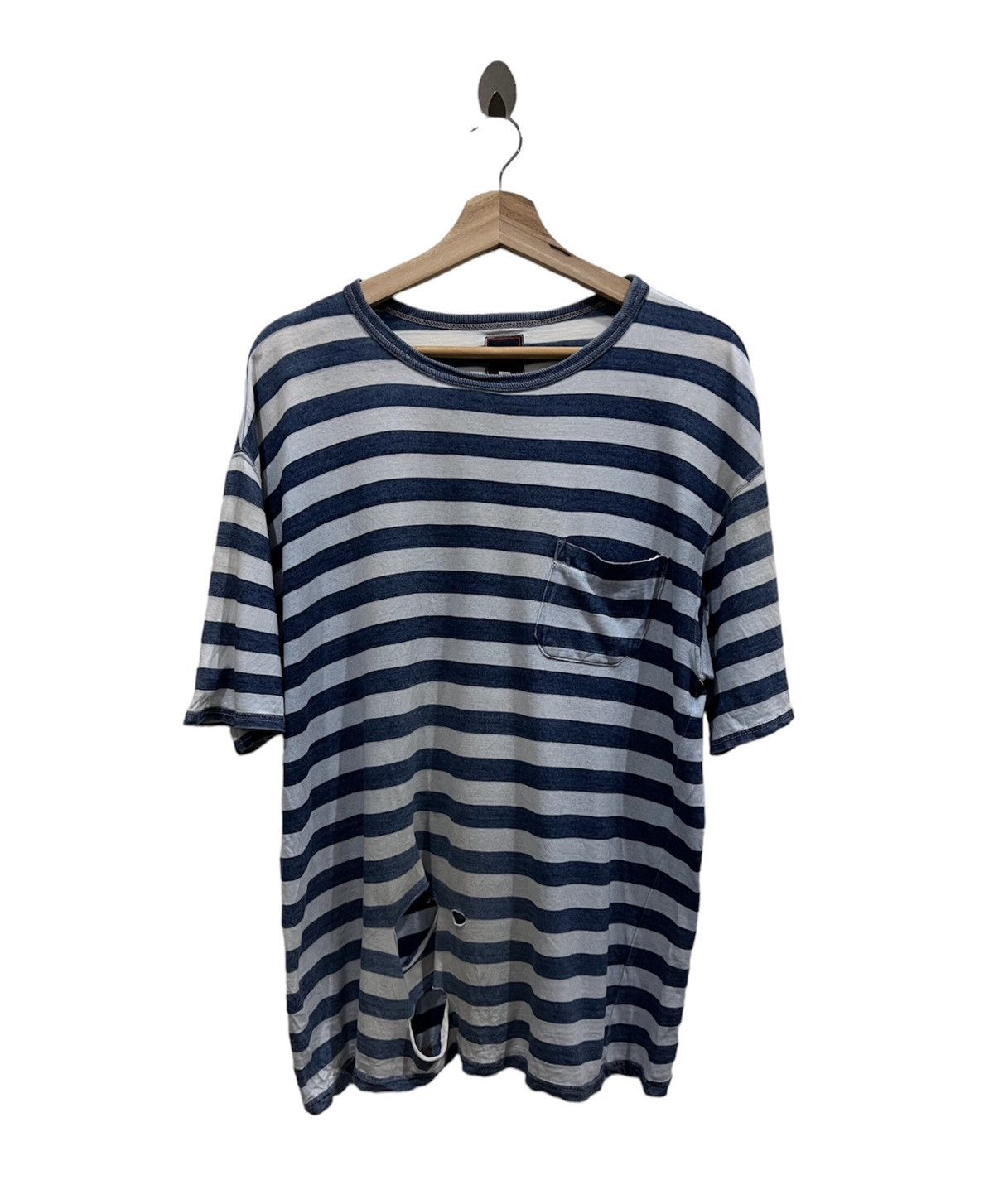 Full Count & Co. Full Count Striped Single Pocket Tshirt Size US L / EU 52-54 / 3 - 1 Thumbnail