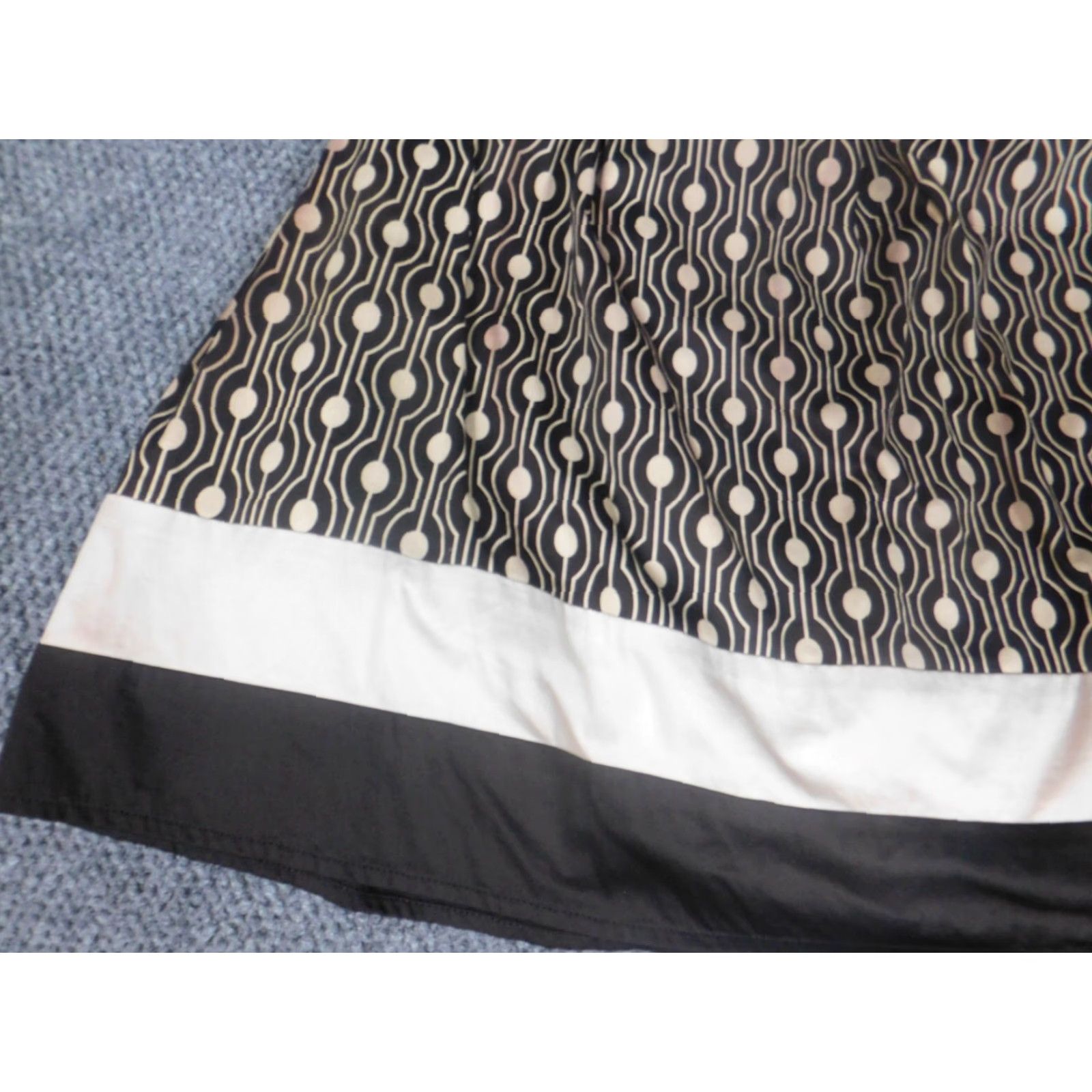 Talbots Talbots Skirt Womens 8 Brown A-line Polka Dot Knee Length Zipper Knit Cotton Regular Vintage No Size 30" / US 8 / IT 44 - 6 Thumbnail