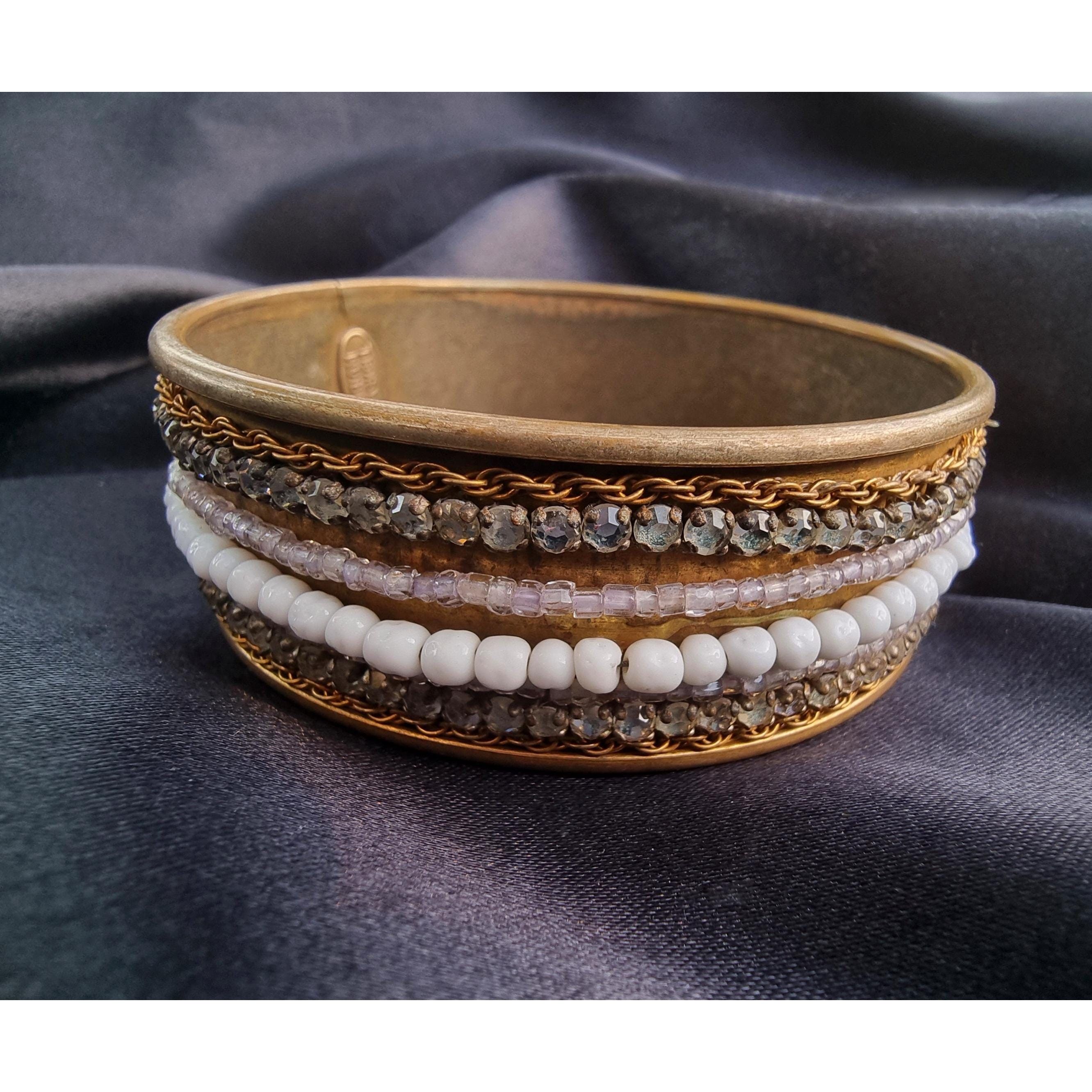 Miriam Haskell Rare Find Vintage MIRIAM HASKELL Signed 1930s Bangle Bracele Size ONE SIZE - 3 Thumbnail