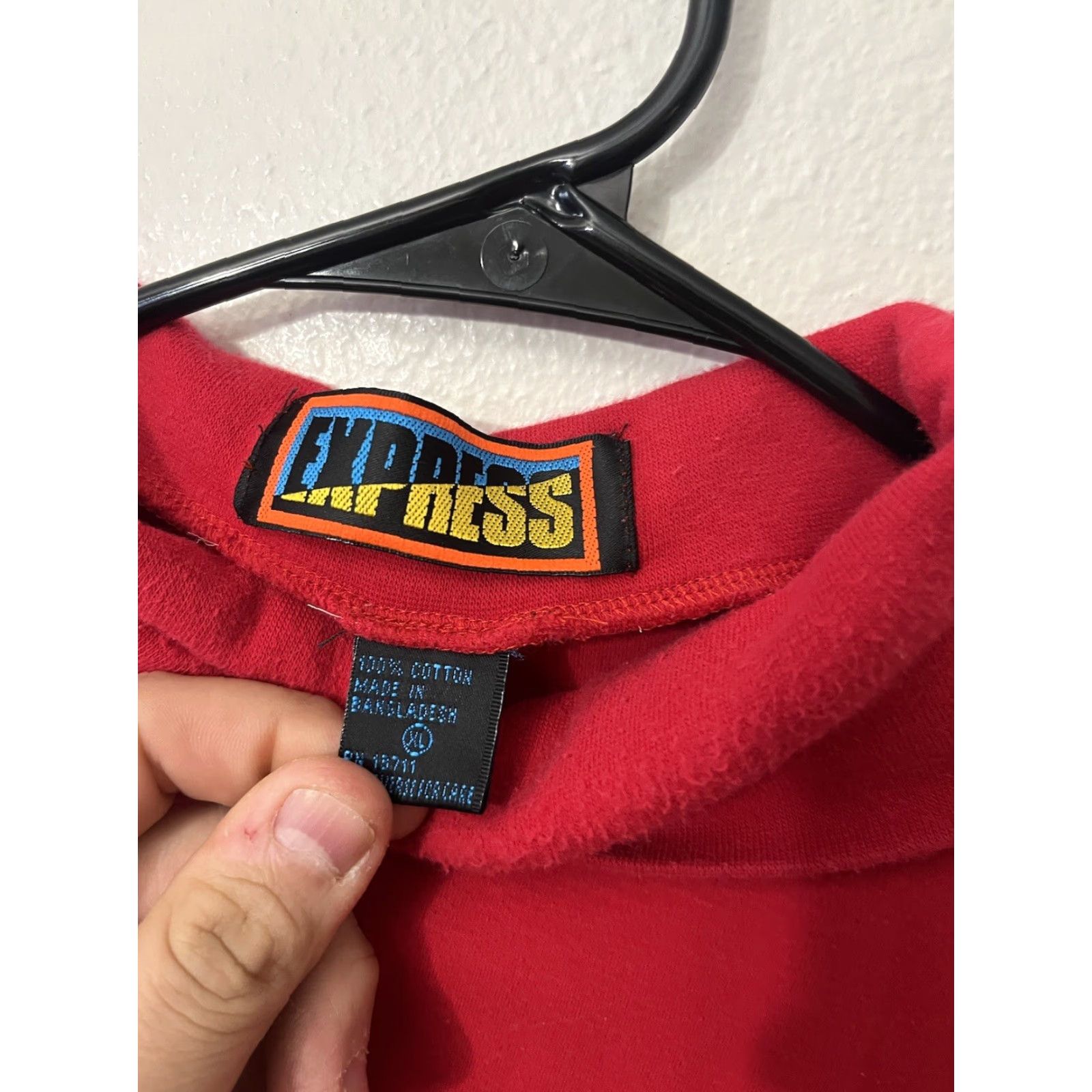 Express VINTAGE Express Shirt XL Red Long Sleeve Turtleneck Womens Adult XL Blouse 80s 90s Size XL / US 12-14 / IT 48-50 - 3 Thumbnail