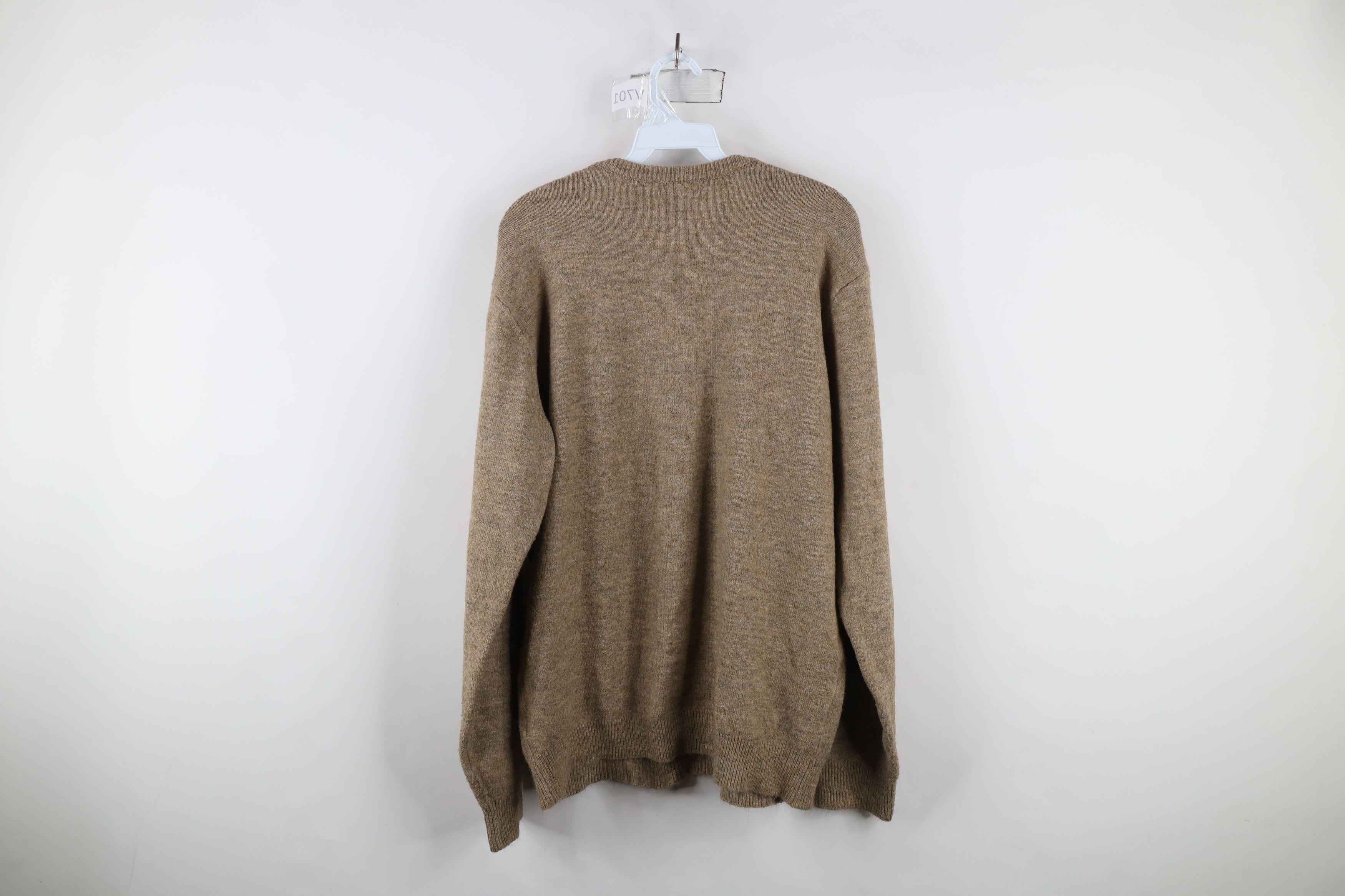 Vintage Vintage 90s Streetwear Knit Crewneck Sweater Oatmeal Brown Size US L / EU 52-54 / 3 - 7 Thumbnail