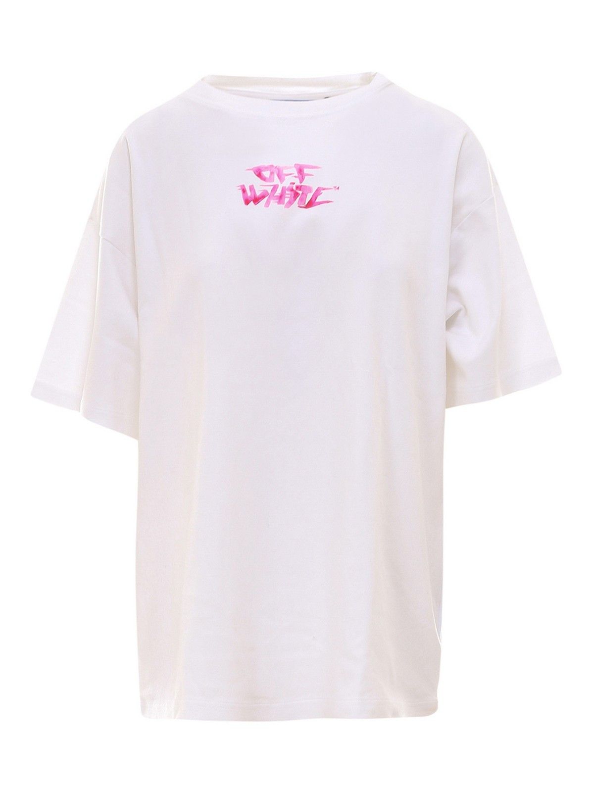 o1gr1nt0425 Watercolor Type Newtomboy T-Shirt White Fuchsia
