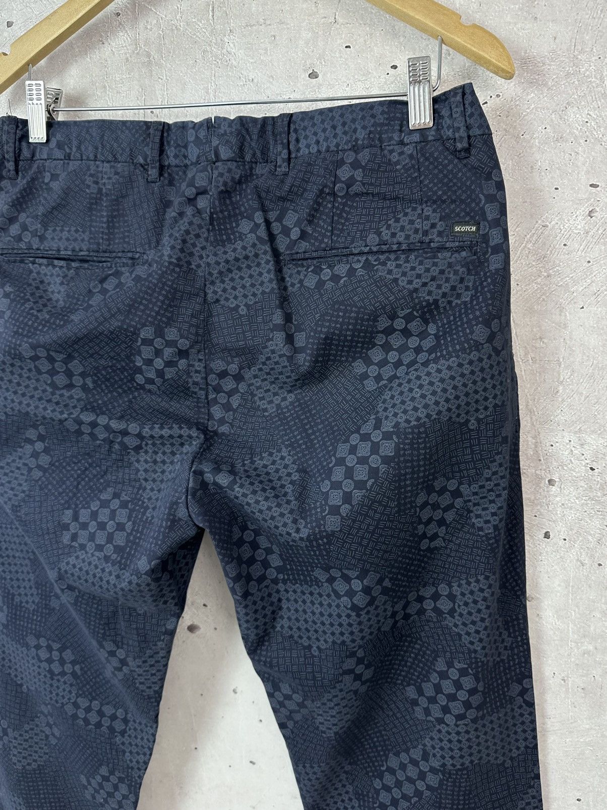 Scotch & Soda Scotch & Soda Printed Cotton Navy Straight Men’s Pants Size US 32 / EU 48 - 9 Thumbnail