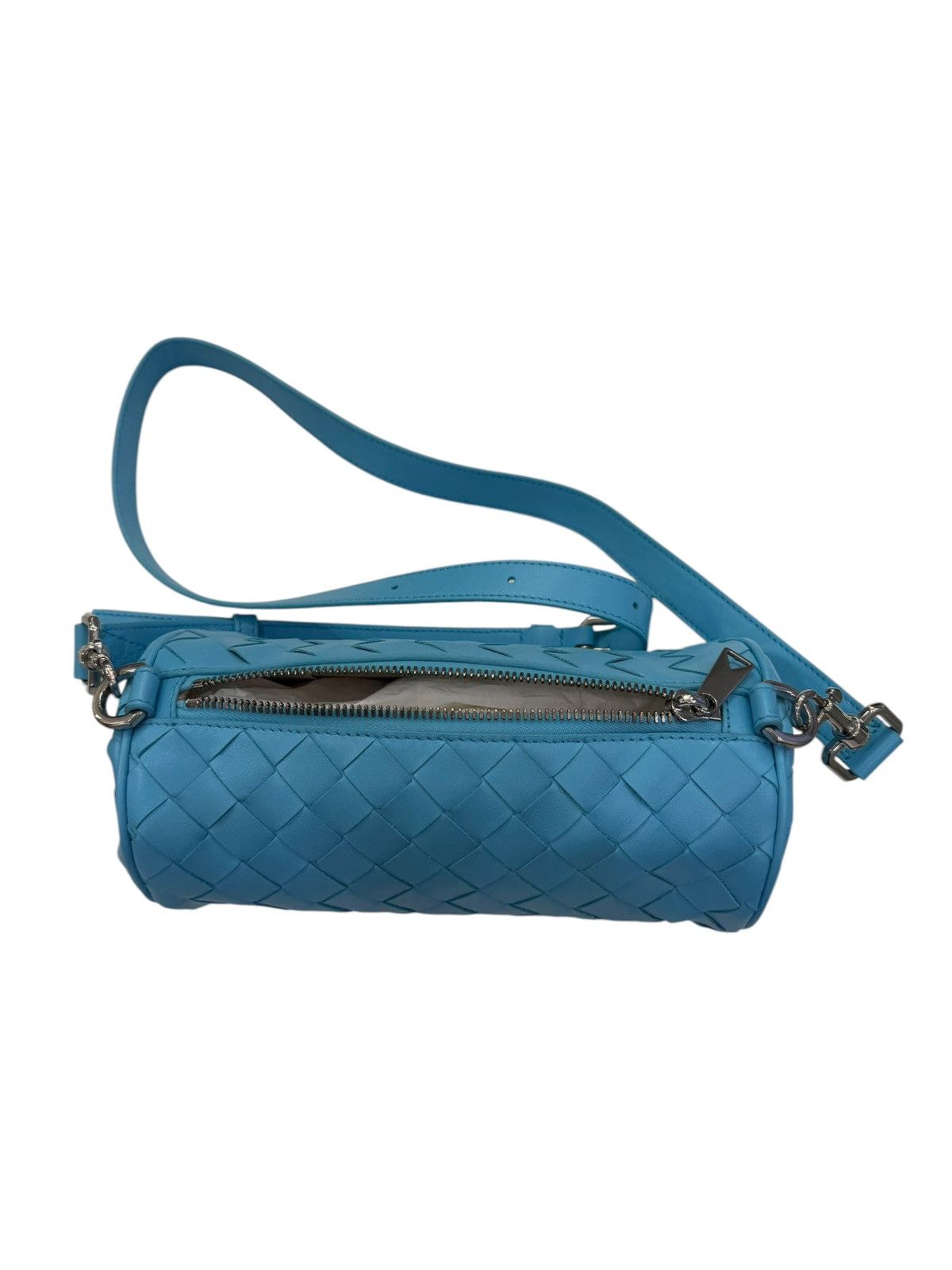 Bottega Veneta Bottega Veneta Mini Barrel Leather Crossbody Bag Baby Blue Size ONE SIZE - 7 Thumbnail