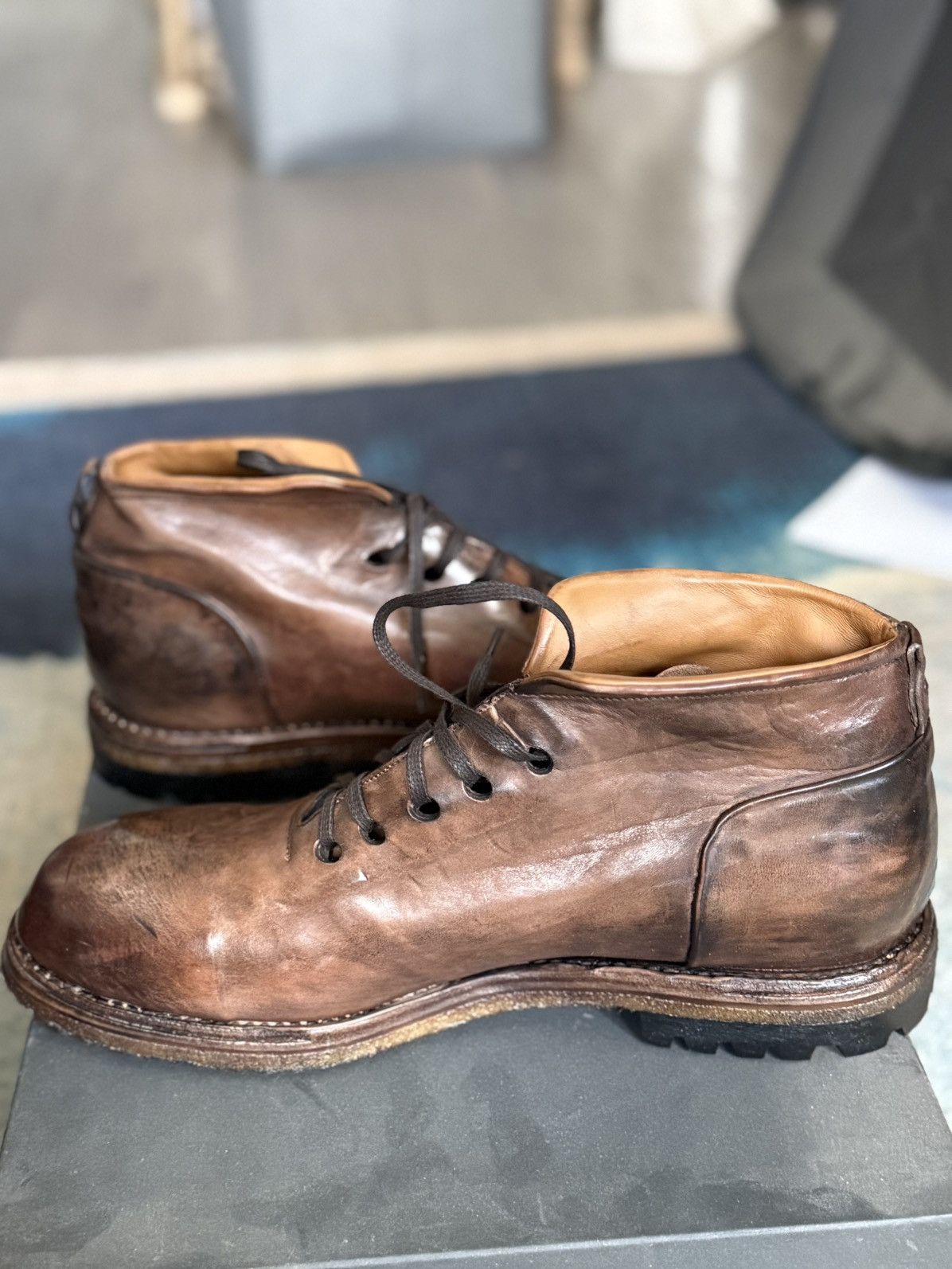 Silvano Sassetti Derby travel boots horsehide leather Size US 11 / EU 44 - 2 Thumbnail