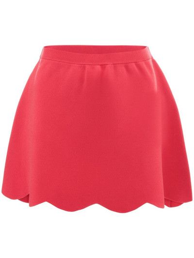 JW Anderson o1mle0325 Scalloped Hem Mini Skirt in Hot Pink Size 26" / US 2 / IT 38 - 1 Thumbnail