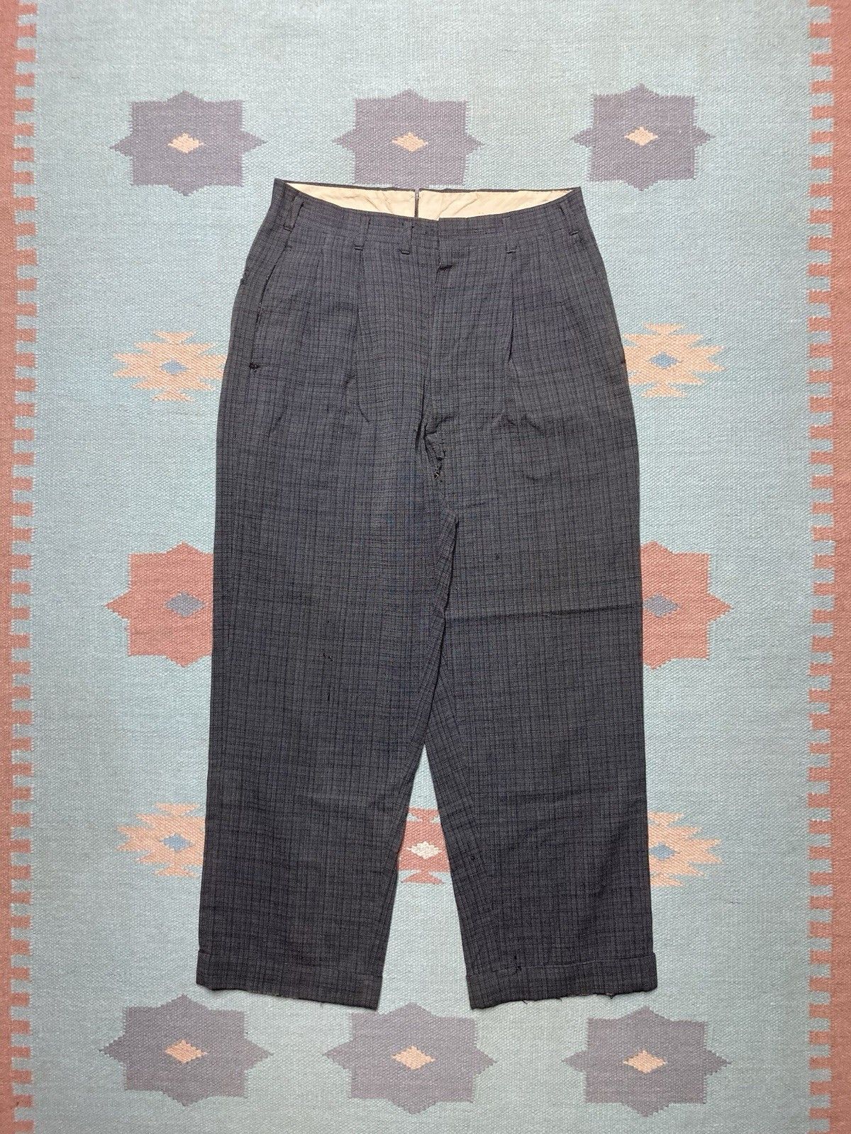 Vintage 1950s drop loop pants pleated trousers rockabilly 30x27 Size US 30 / EU 46 - 1 Thumbnail