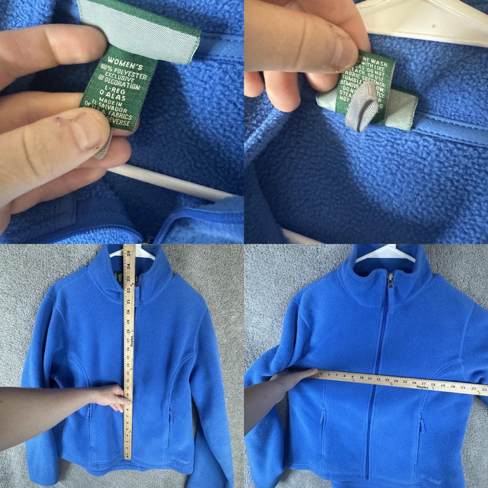 Vintage L.L.Bean Fleece Jacket Womens Large Blue Full Zip Pockets Outdoor Warm Regular Fit Size L / US 10 / IT 46 - 8 Thumbnail