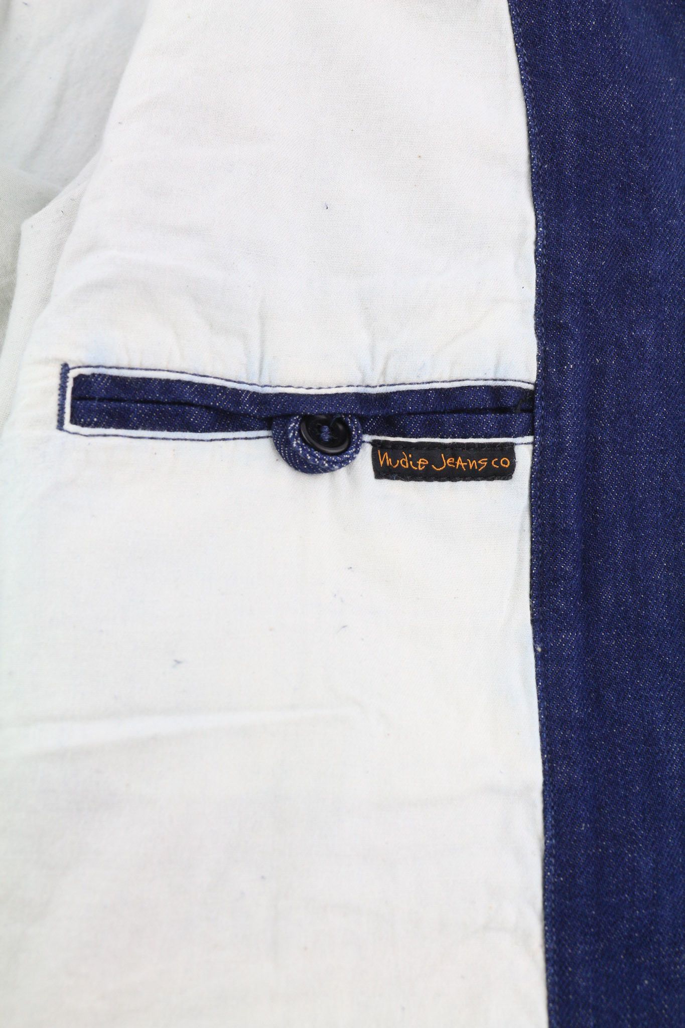 Nudie Jeans RICCO DARK HEMP XL Blue Denim Lined Pockets Jacket 82407 Size US XL / EU 56 / 4 - 7 Thumbnail