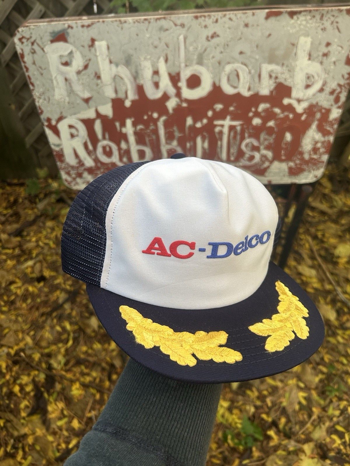 Vintage 80s trucker hat AC Delco batteries racing gold leaf made USA Size ONE SIZE - 1 Thumbnail
