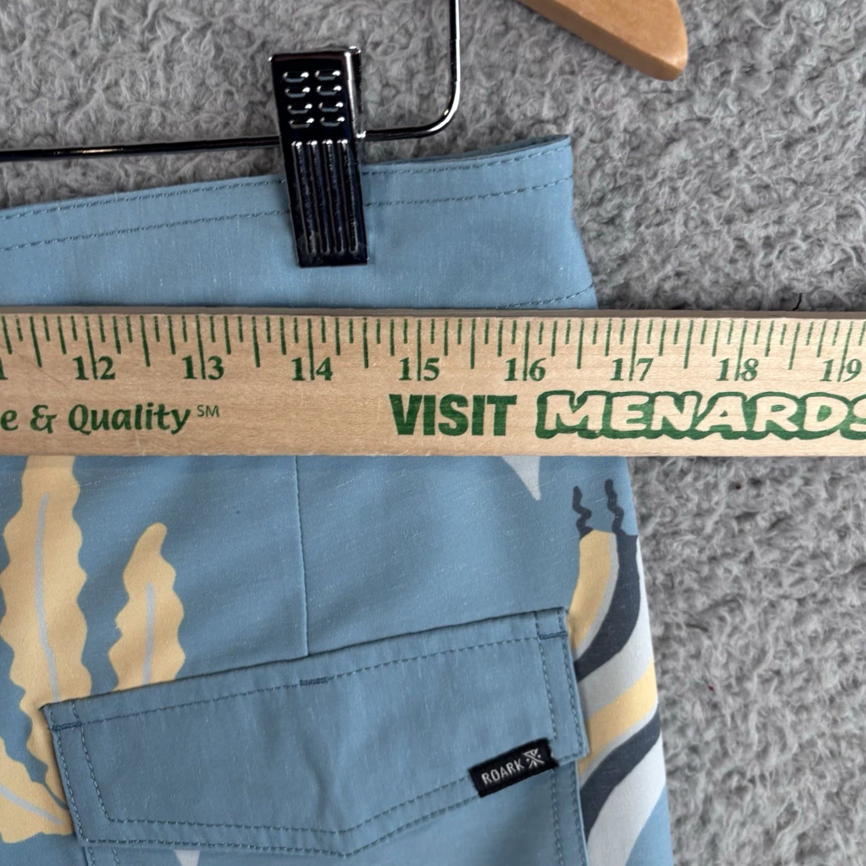 Roark Roark Board Shorts Mens 31 Dusty Blue Passage Viaje Swim Trunks 18" Outseam Blue Geometric Pattern Beach Tropical 90s Cat Beach Mens Size US 31 - 4 Thumbnail