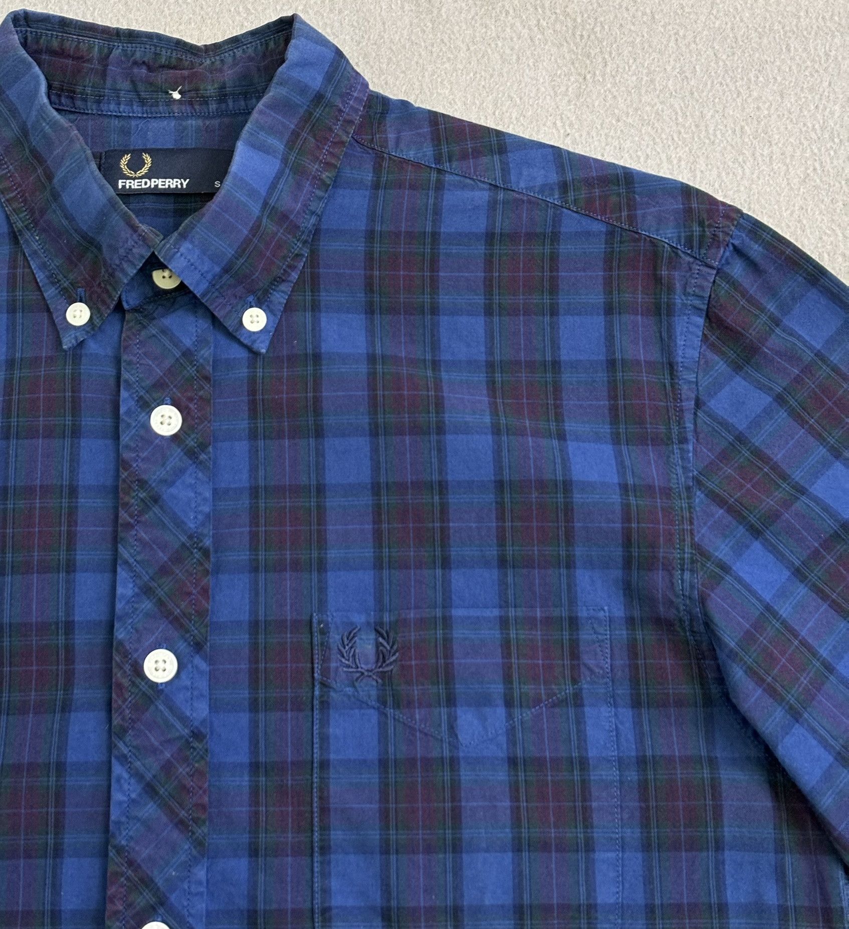 Fred Perry Fred Perry Navy Blue Check shirt size S Size US S / EU 44-46 / 1 - 7 Thumbnail