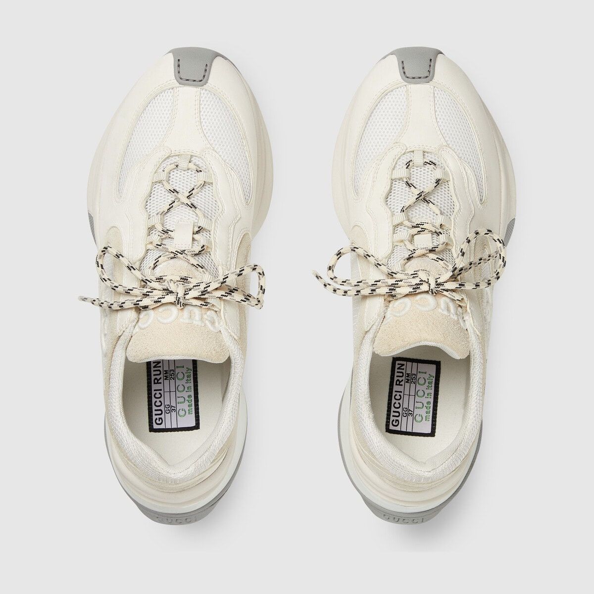 Gucci o1s1wg110425 Women's Gucci Run Sneakers in White & Suede Size US 9 / IT 39 - 6 Thumbnail